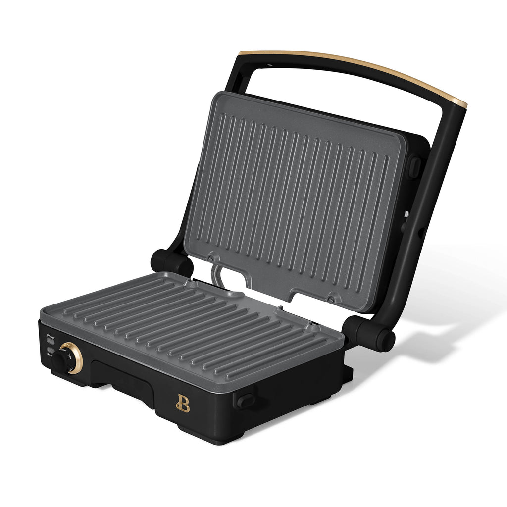 Beautiful 2-in-1 Panini Press & Grill with Detachable Plates - Black Sesame by Drew Barrymore