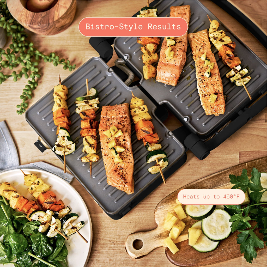 Beautiful 2-in-1 Panini Press & Grill with Detachable Plates - Black Sesame by Drew Barrymore
