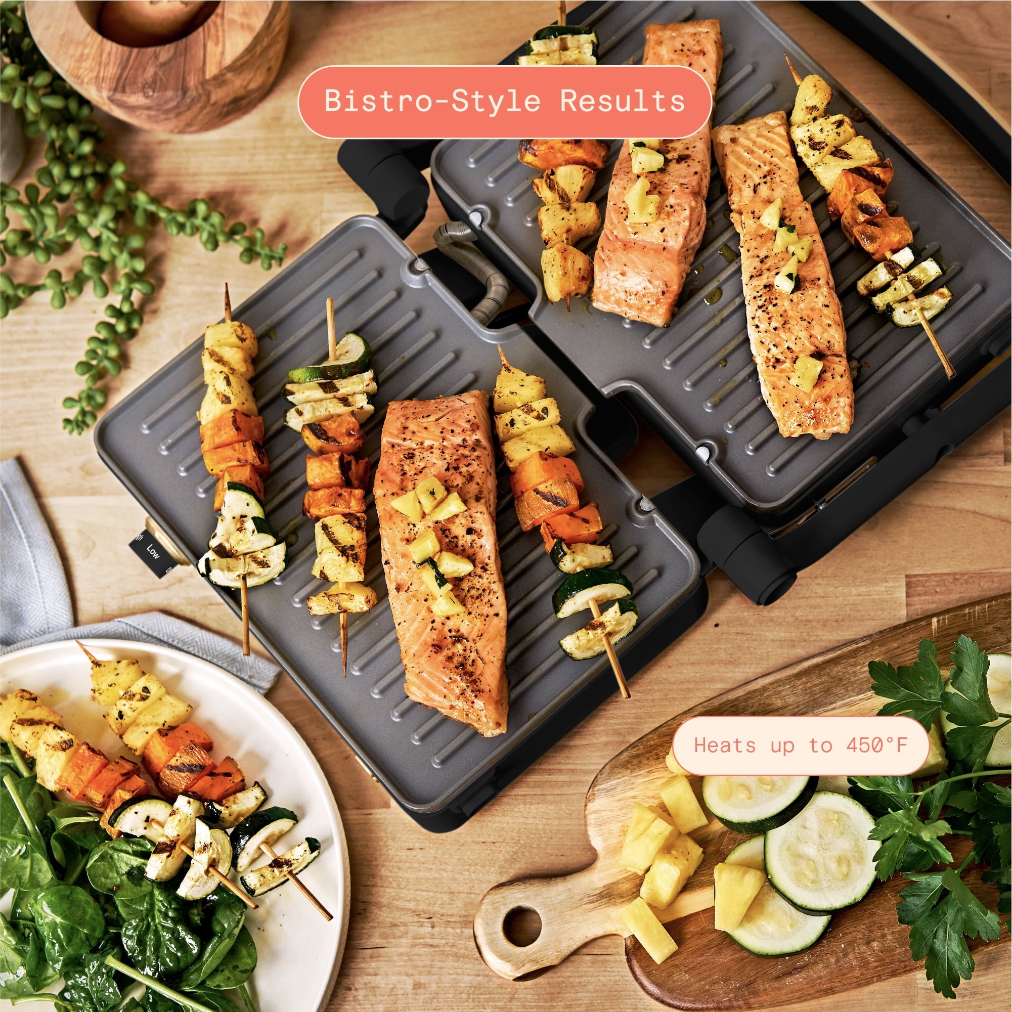 Beautiful 2-in-1 Panini Press & Grill with Detachable Plates - Black Sesame by Drew Barrymore