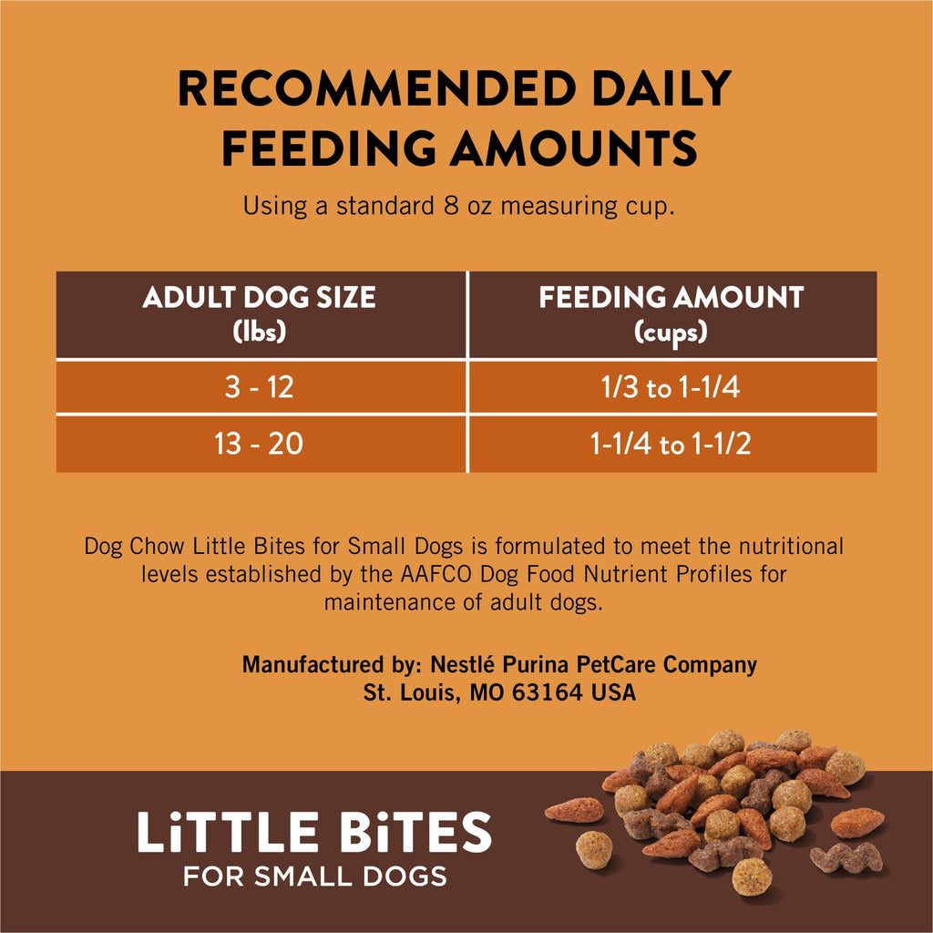Purina Dog Chow Little Bites With Real Chicken And Beef Dry Dog Food Small Breed Recipe - 3.2 lb.