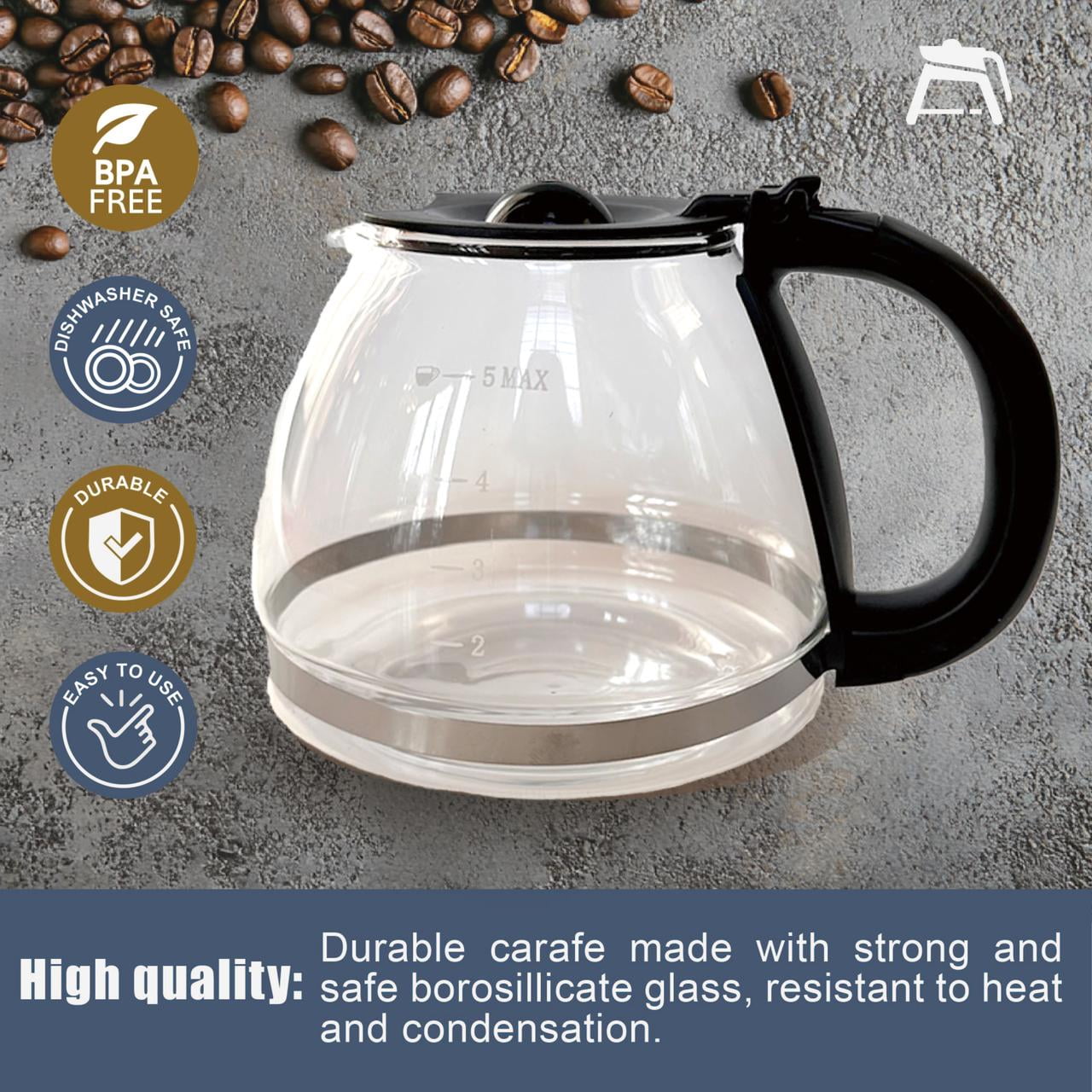 5 Cup Coffee Maker Pot Replacement Compatible with Mr Coffee Coffee Maker and Gourmia Coffee Maker