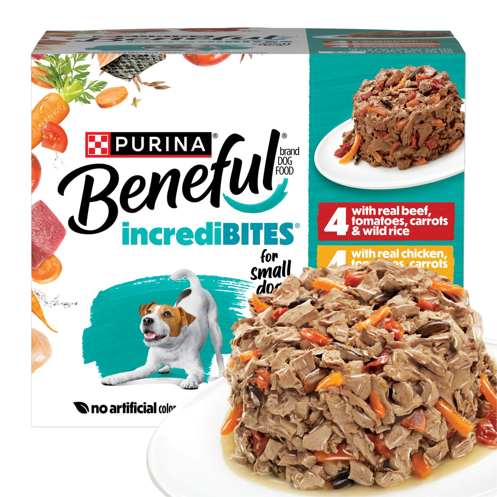 Purina Beneful Small Breed Wet Dog Food Variety Pack - IncrediBites With Real Beef, Chicken and Salmon, 3 oz.
