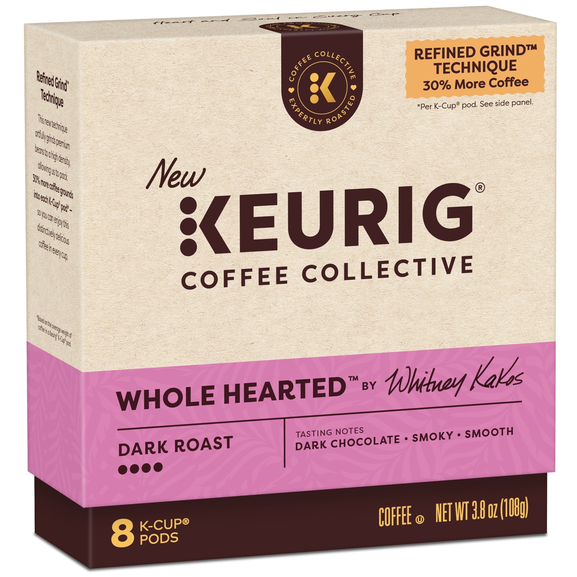 Keurig Coffee Collective - Whole Hearted by Whitney Kakos, Dark Roast K-Cup Coffee Pods, 8 Count