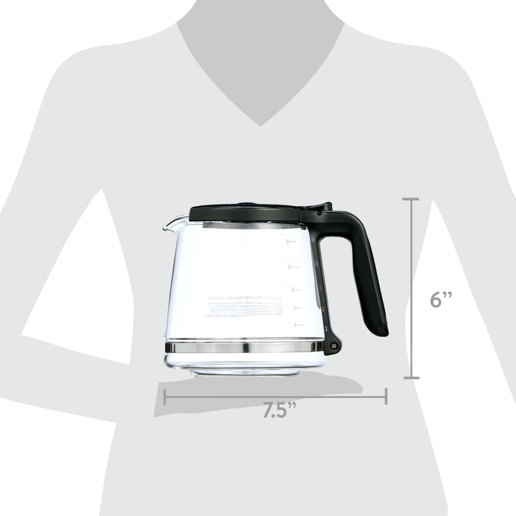 Mr. Coffee 12-Cup Replacement Carafe - Glass - Programmable - Black, Clear