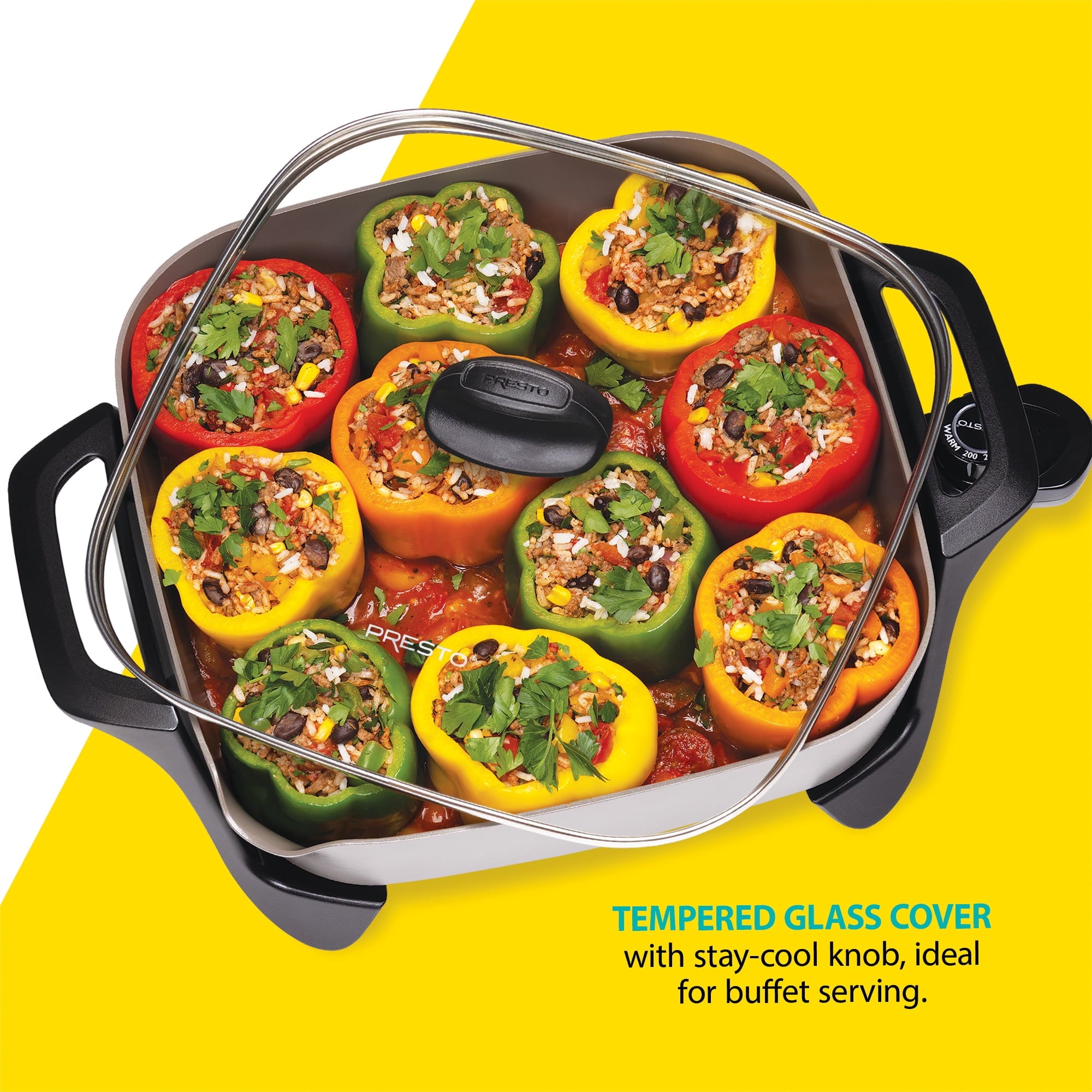 Presto 12-inch Ceramic Electric Skillet with Glass Cover