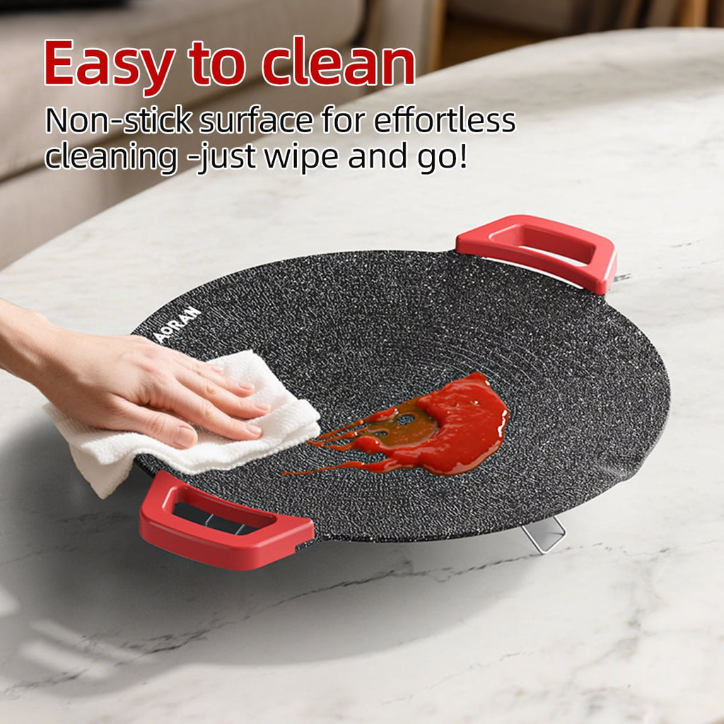 AORAN KITCHEN Indoor Grills Electric Smokeless – Nonstick Griddle for Use - Compact & Versatile Cooking for Steaks, Pancakes, and BBQ