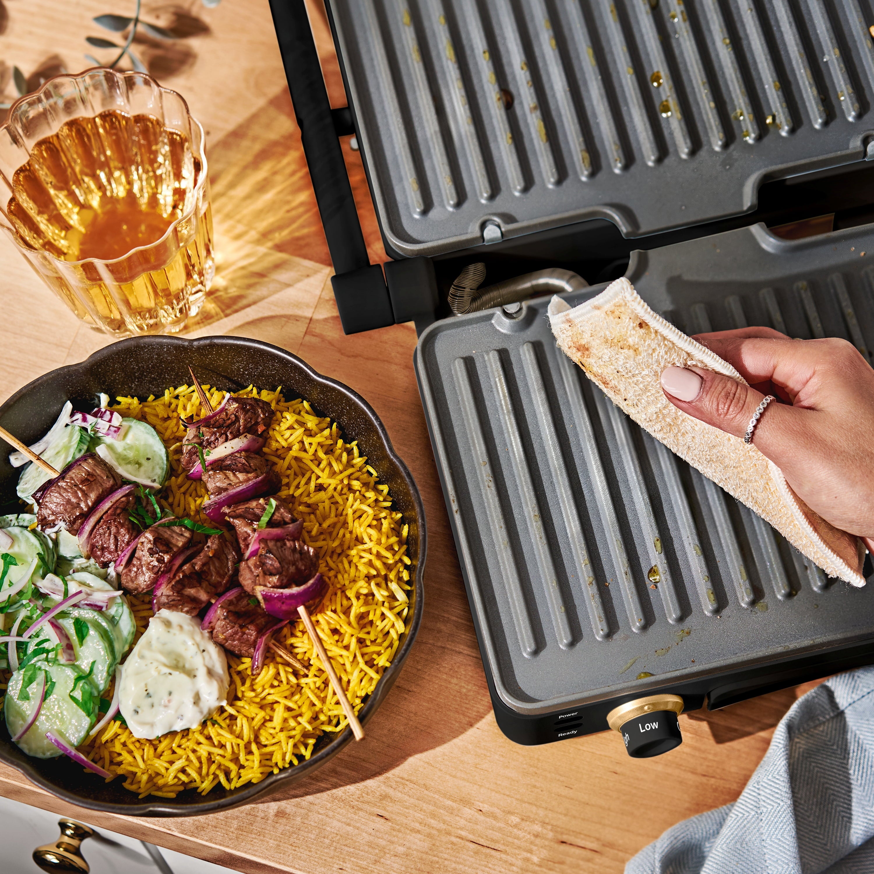 Beautiful 2-in-1 Panini Press & Grill with Detachable Plates - Black Sesame by Drew Barrymore