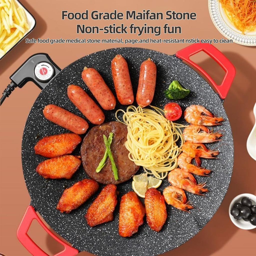AORAN KITCHEN Indoor Grills Electric Smokeless – Nonstick Griddle for Use - Compact & Versatile Cooking for Steaks, Pancakes, and BBQ