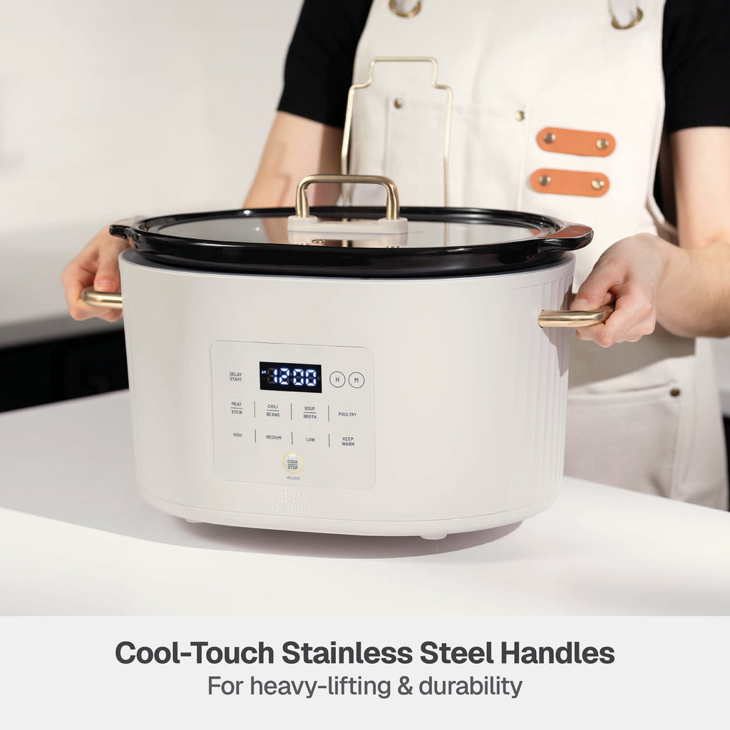 Thyme & Table 6QT Programmable Slow Cooker - Sand White