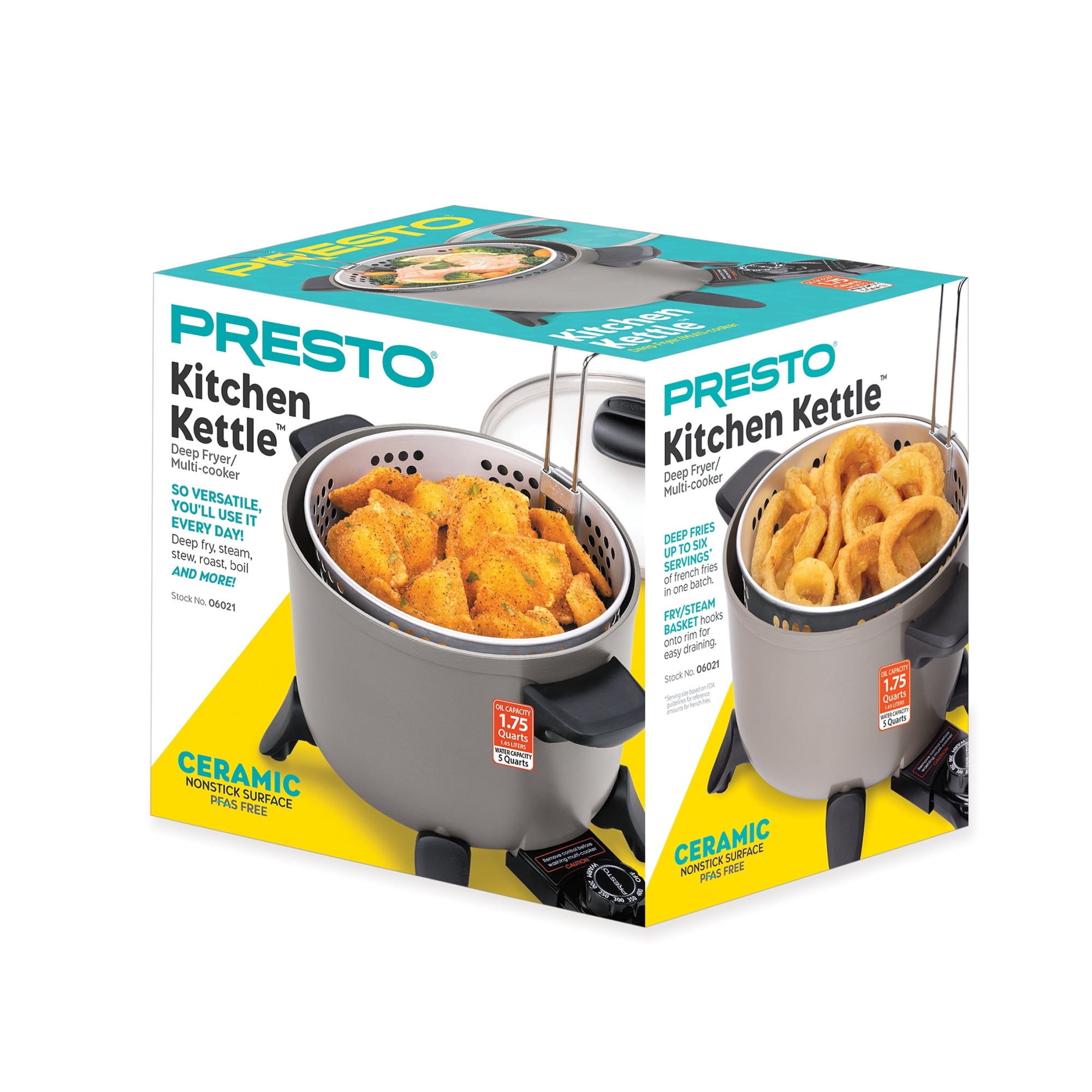 Presto Kitchen Kettle Ceramic Deep Fryer/Multi-Cooker