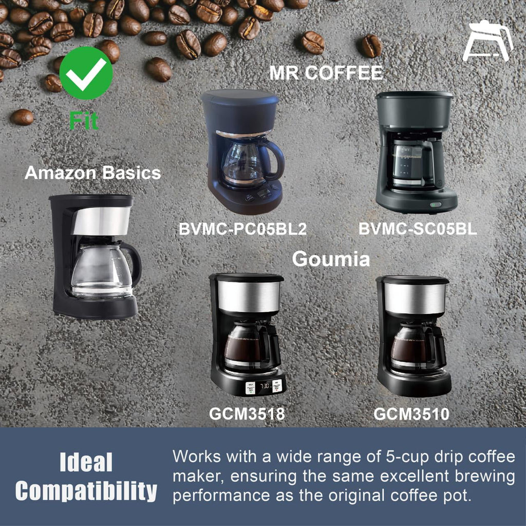 5 Cup Coffee Maker Pot Replacement Compatible with Mr Coffee Coffee Maker and Gourmia Coffee Maker