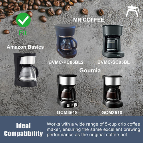 5 Cup Coffee Maker Pot Replacement Compatible with Mr Coffee Coffee Maker and Gourmia Coffee Maker