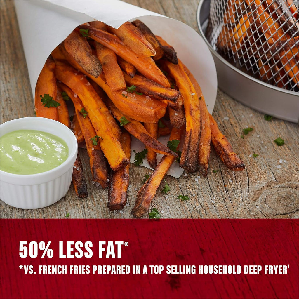 George Foreman GHFD6800B Twist N Crisp Air Fryer with Rotisserie - 3L Capacity