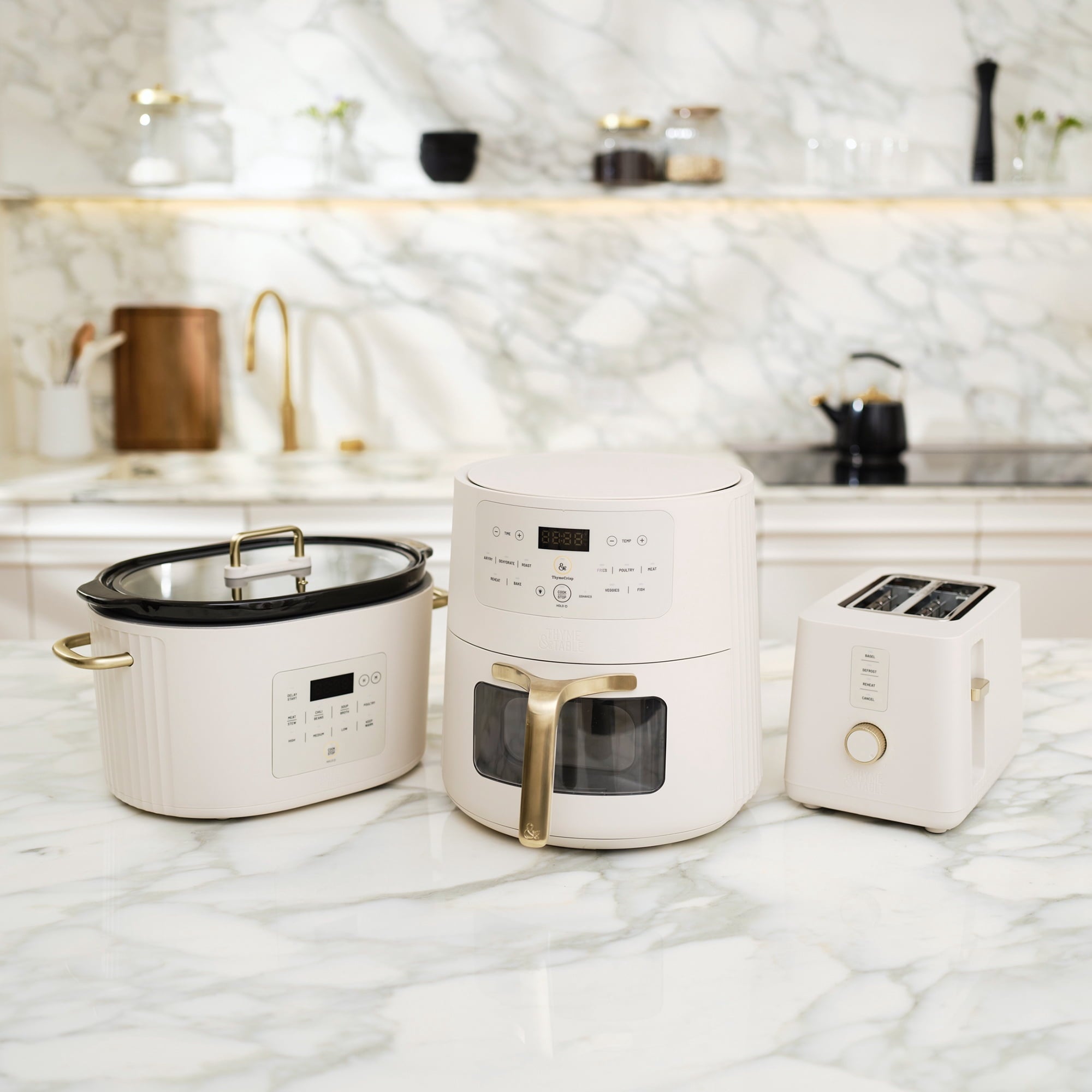Thyme & Table 6QT Programmable Slow Cooker - Sand White