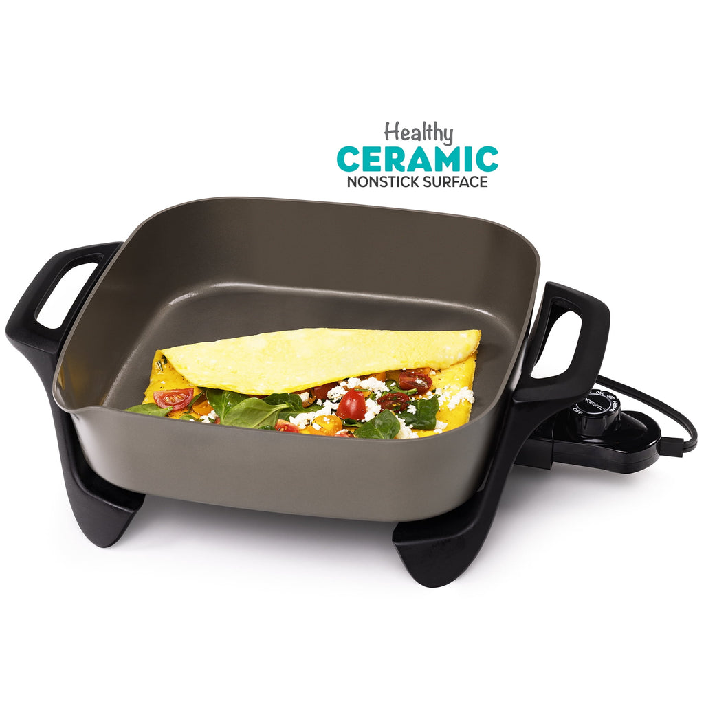 Presto 12-inch Ceramic Electric Skillet with Glass Cover