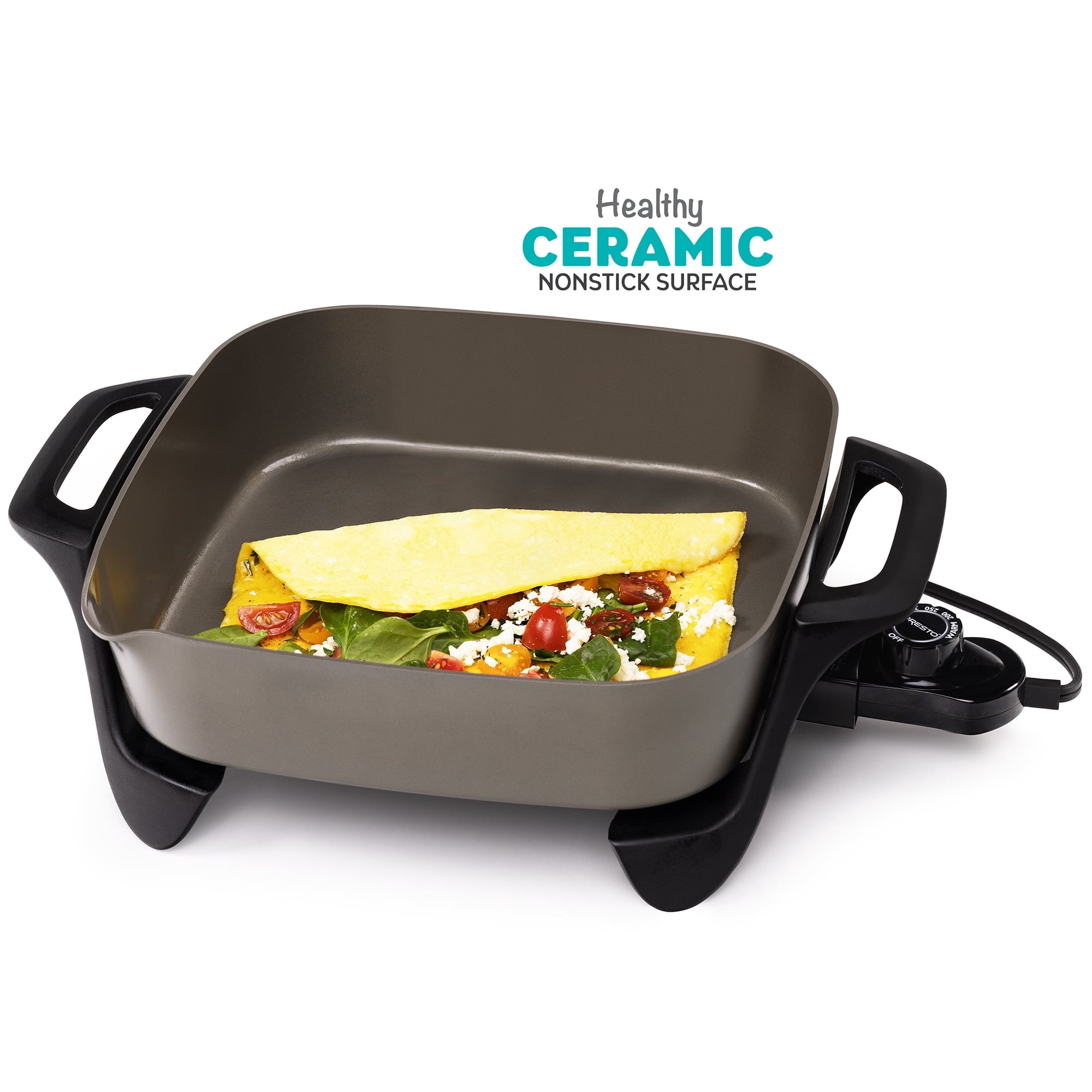 Presto 12-inch Ceramic Electric Skillet with Glass Cover