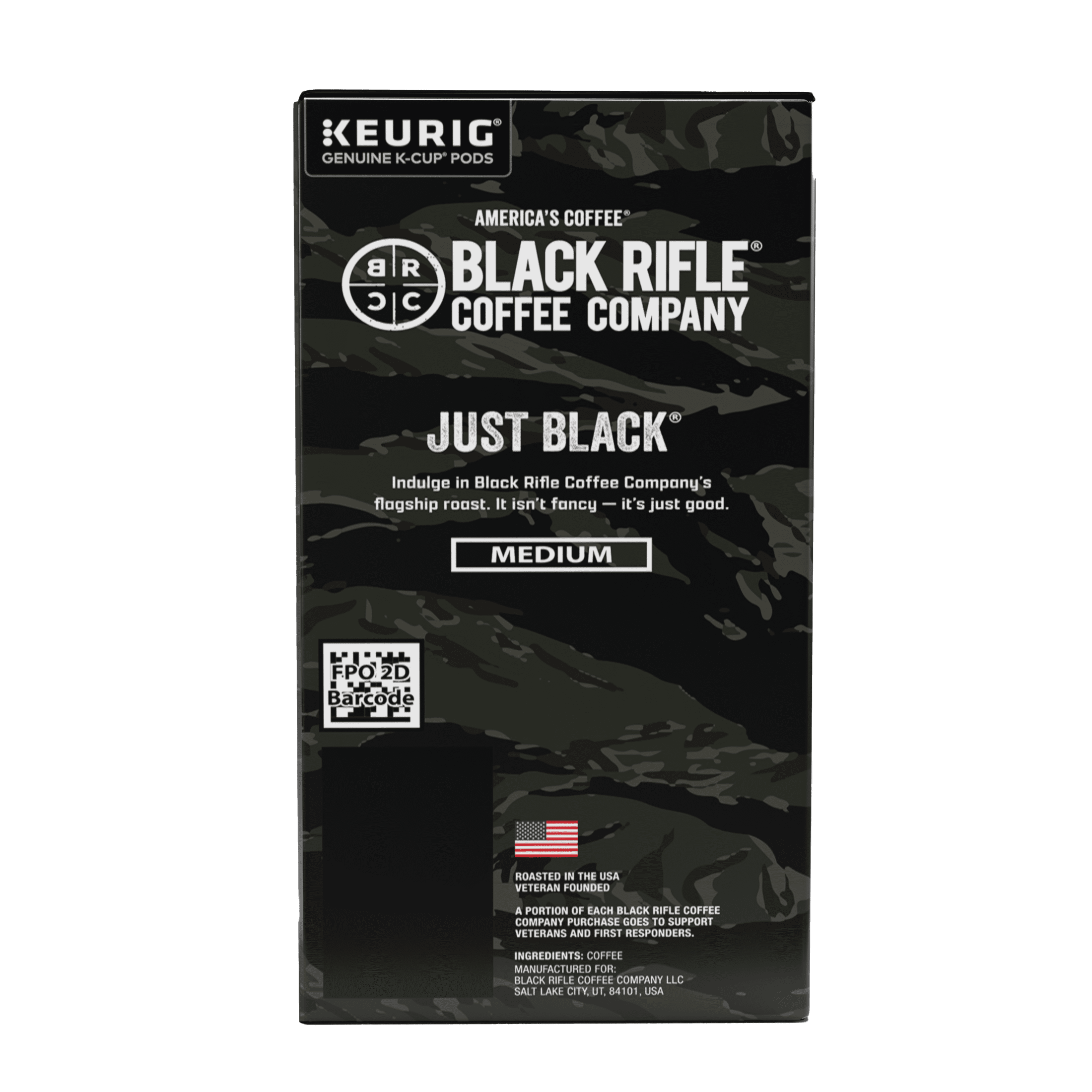 Black Rifle Coffee Company Just Black Keurig K-Cup Pods - Medium Roast, 22 Count