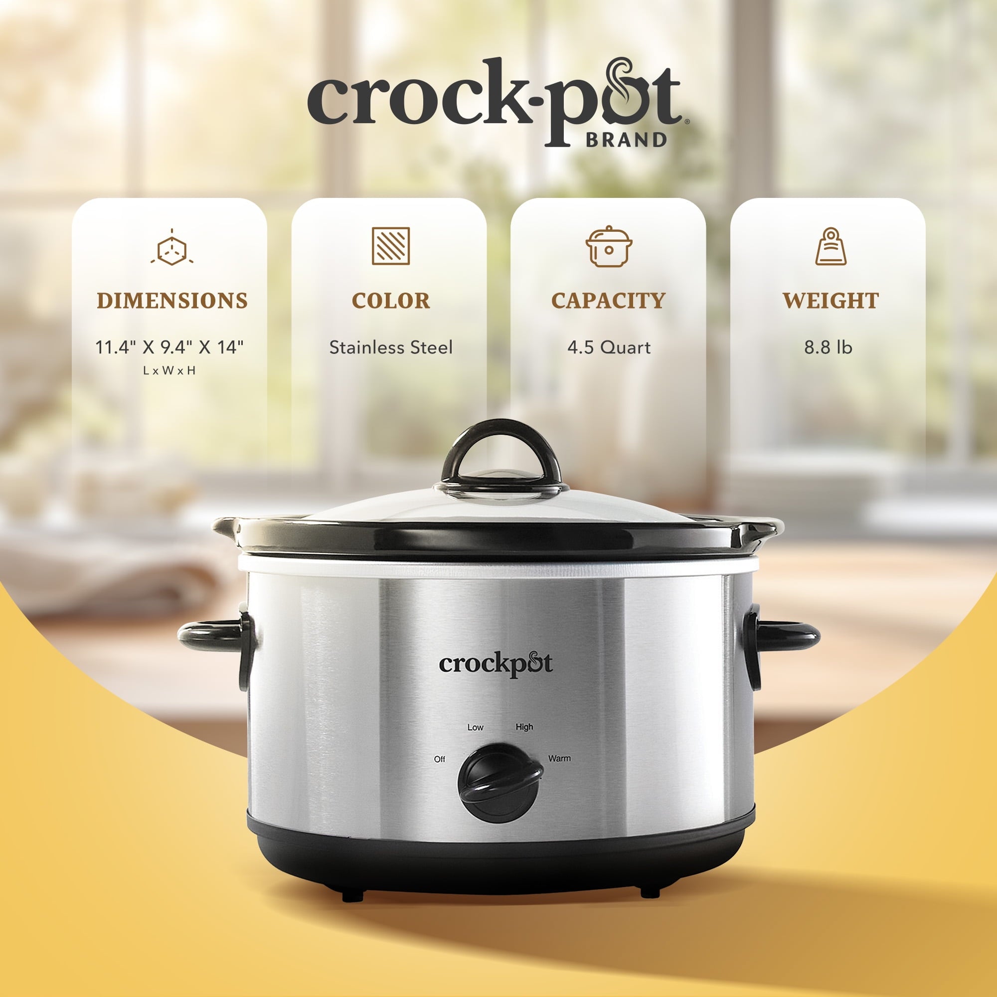 Crockpot 4.5 qt Slow Cooker SCR450-S
