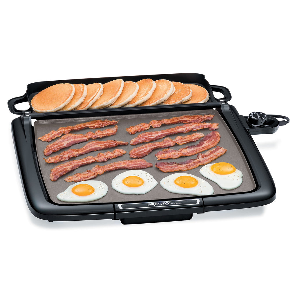 Presto Ceramic Nonstick Electric Griddle/Warmer Plus with Multifunction Tray