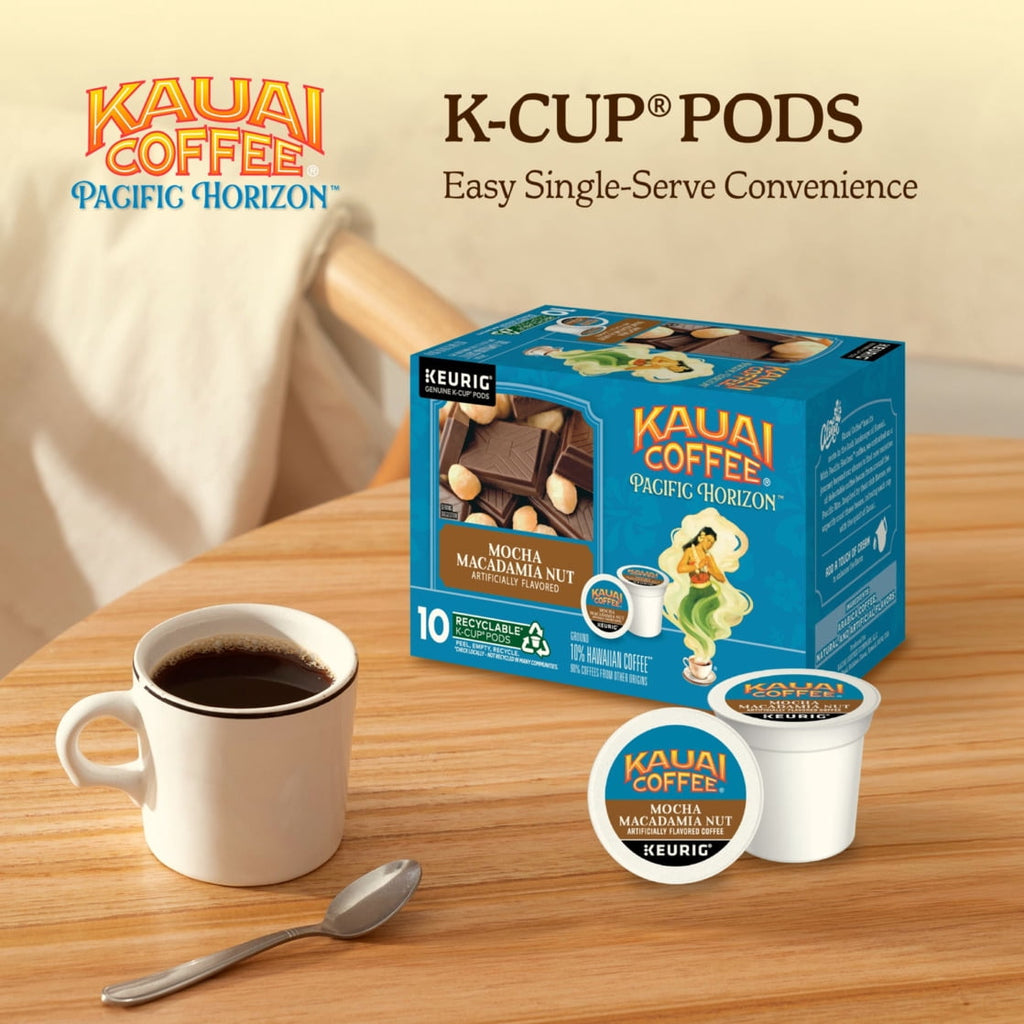 Kauai Coffee® Mocha Macadamia Nut Medium Roast Arabica - Keurig® K-Cup® Pods, Pack of 10