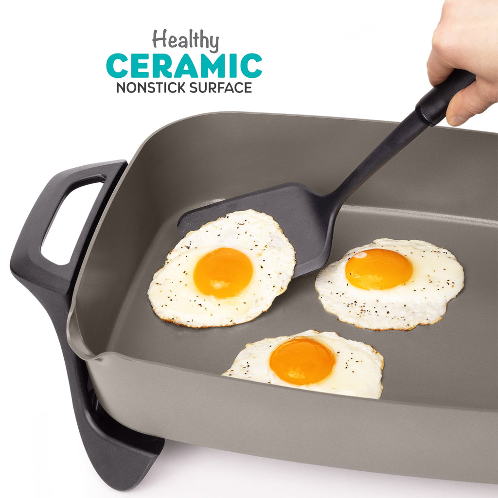 Presto 16" Ceramic Electric Skillet with Glass Cover - Silver 06860