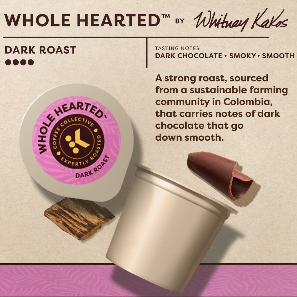 Keurig Coffee Collective - Whole Hearted by Whitney Kakos, Dark Roast K-Cup Coffee Pods, 8 Count