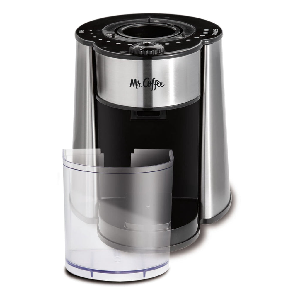Mr. Coffee Automatic Silver Burr Mill Grinder with 18 Custom Grinds