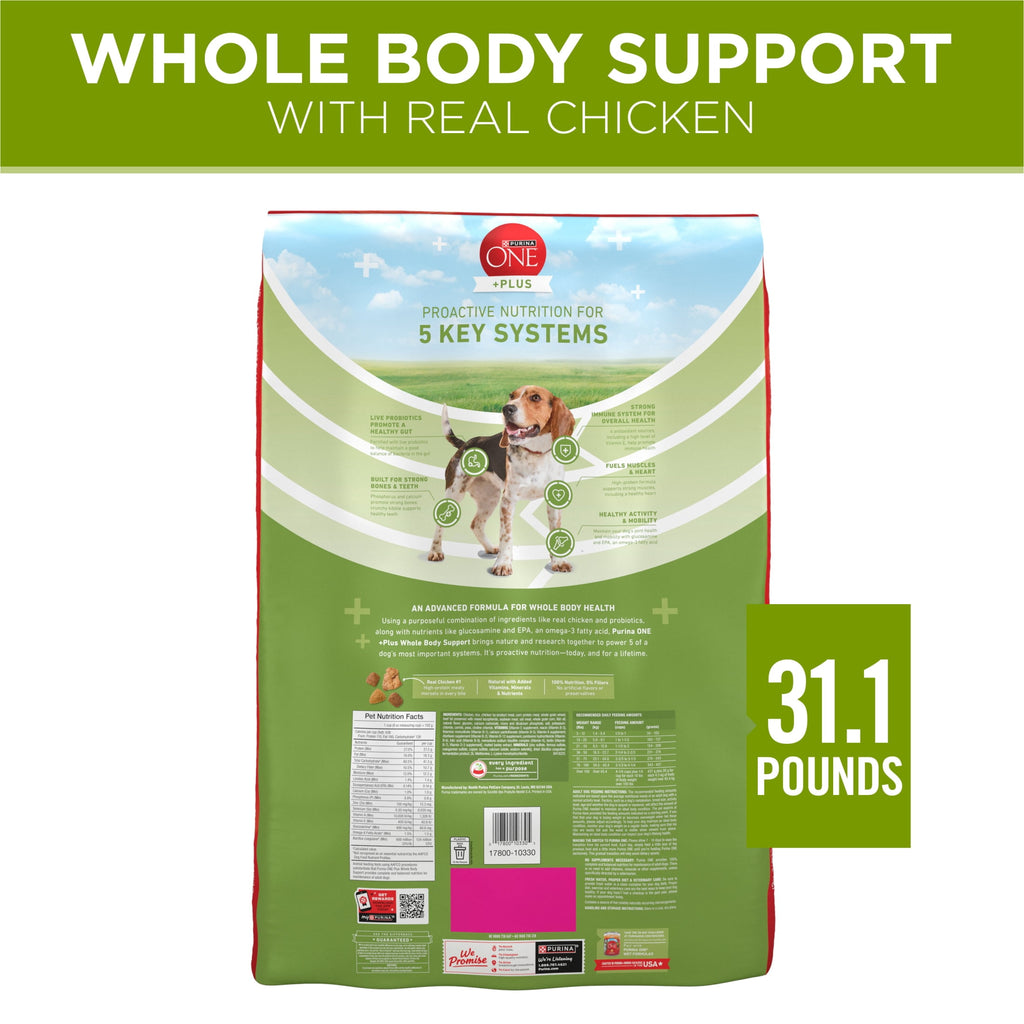Purina ONE Plus Whole Body Support Chicken Flavor Dry Dog Food - 31.1 lb Bag