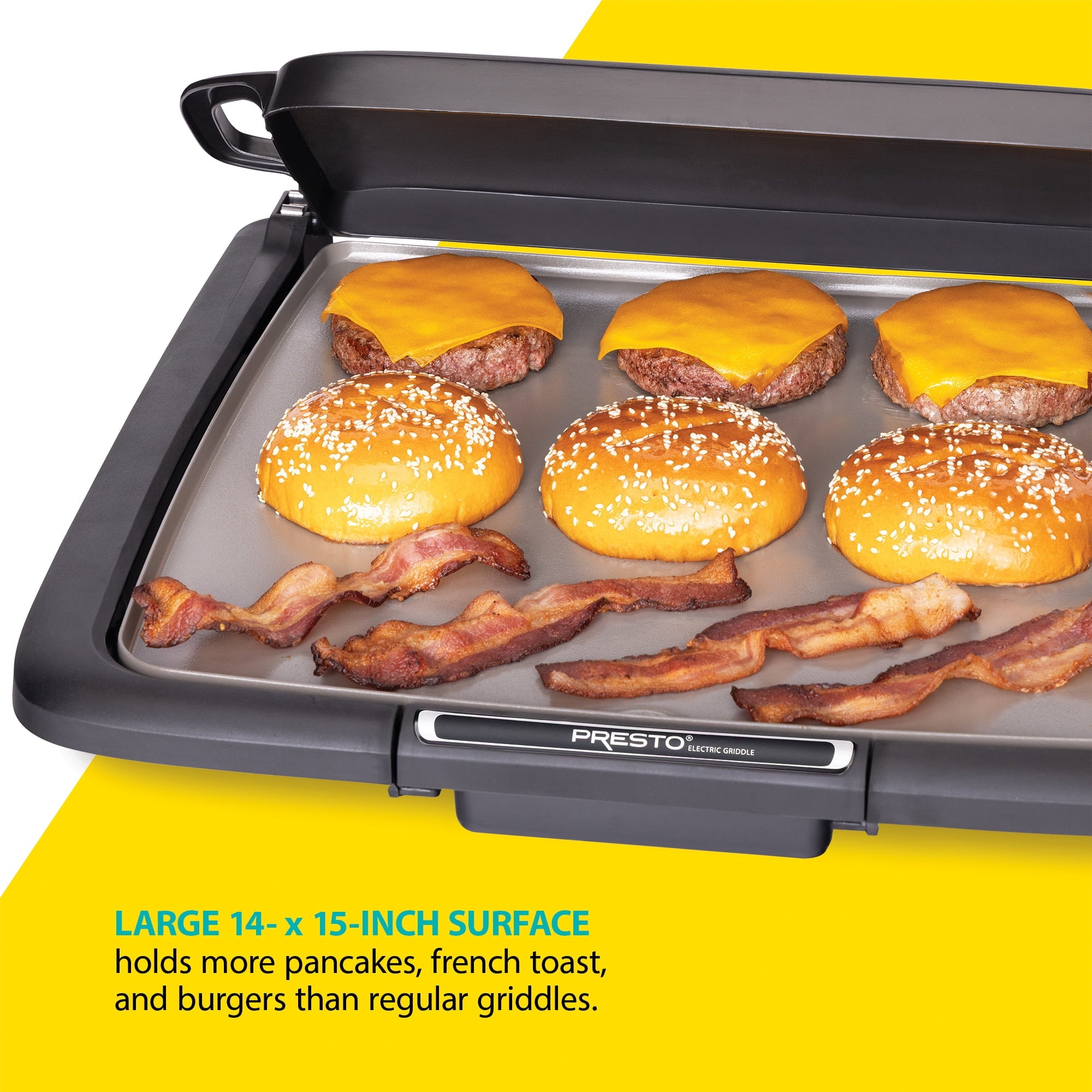 Presto Ceramic Nonstick Electric Griddle/Warmer Plus with Multifunction Tray