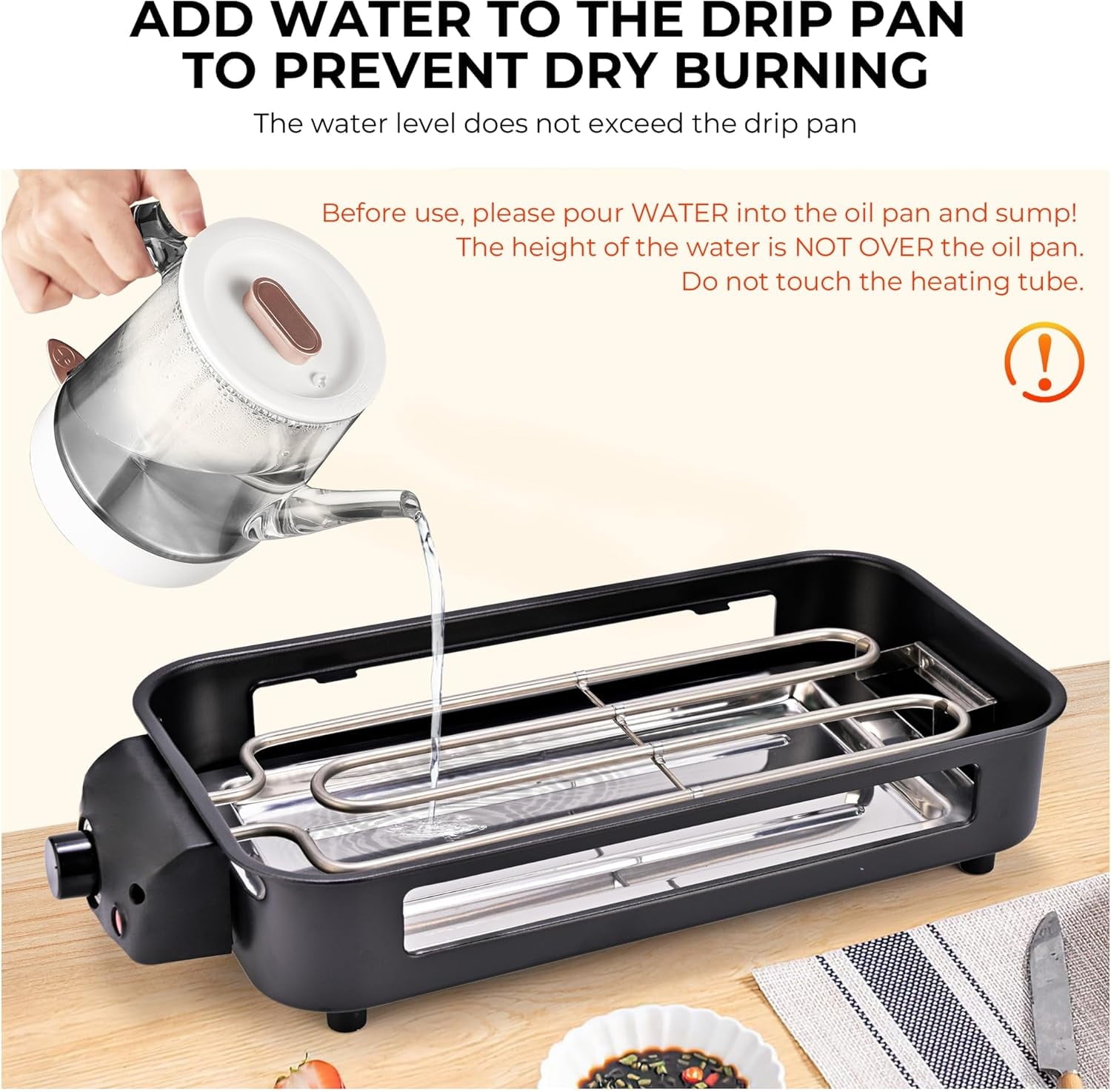 Electric Indoor Grill - 2 in 1 Indoor Grills for Kitchen with Grill Net & Non-Stick Cooking Removable Plate, Temperature Control, Dishwasher Safe, 1500W Smokeless barbecue