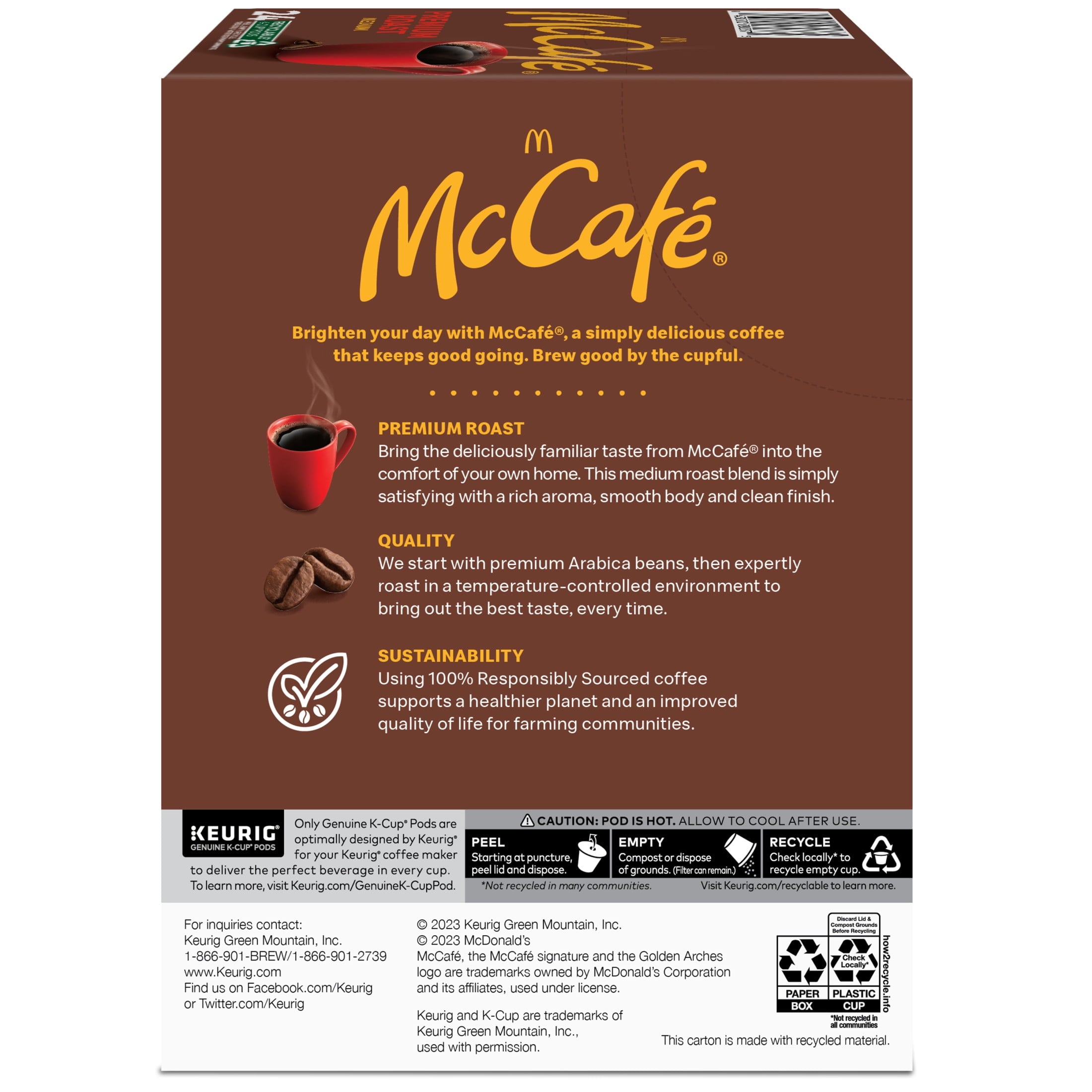 McCafe Premium Roast Coffee K-Cup Coffee Pods - Medium Roast, 24 Count For Keurig Brewers - 4-Pack