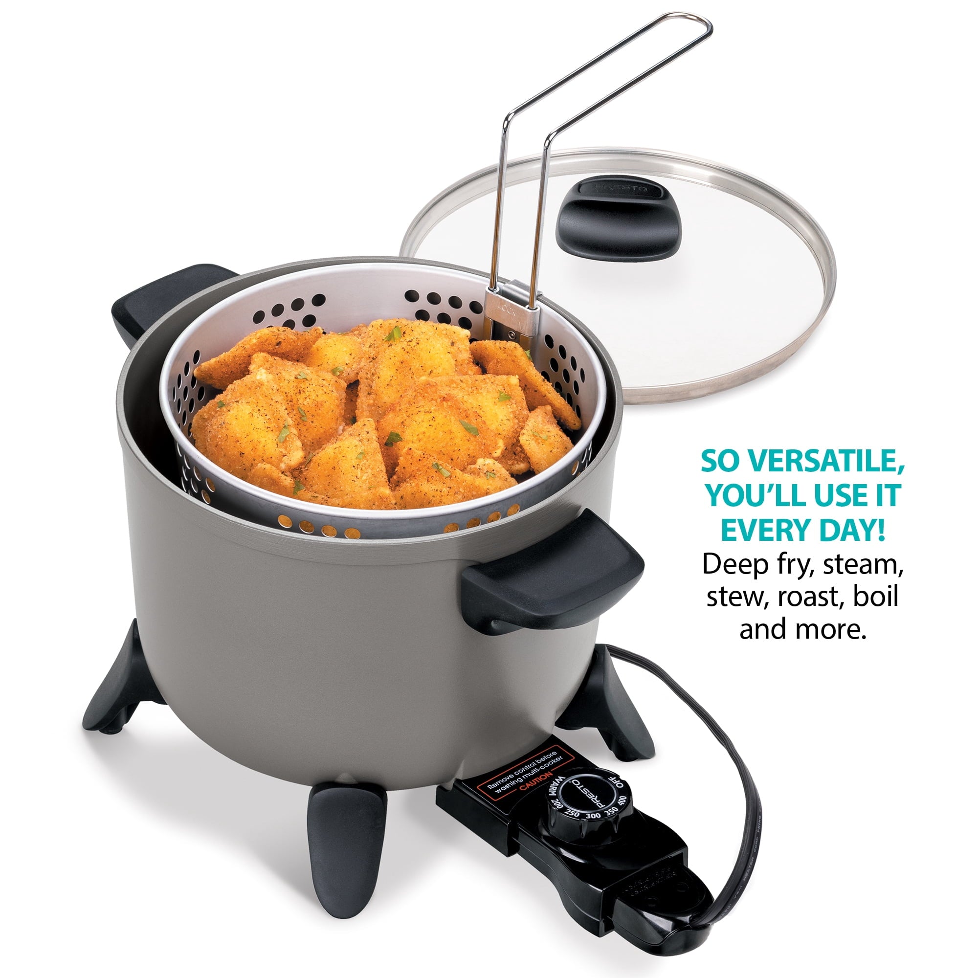 Presto Kitchen Kettle Ceramic Deep Fryer/Multi-Cooker
