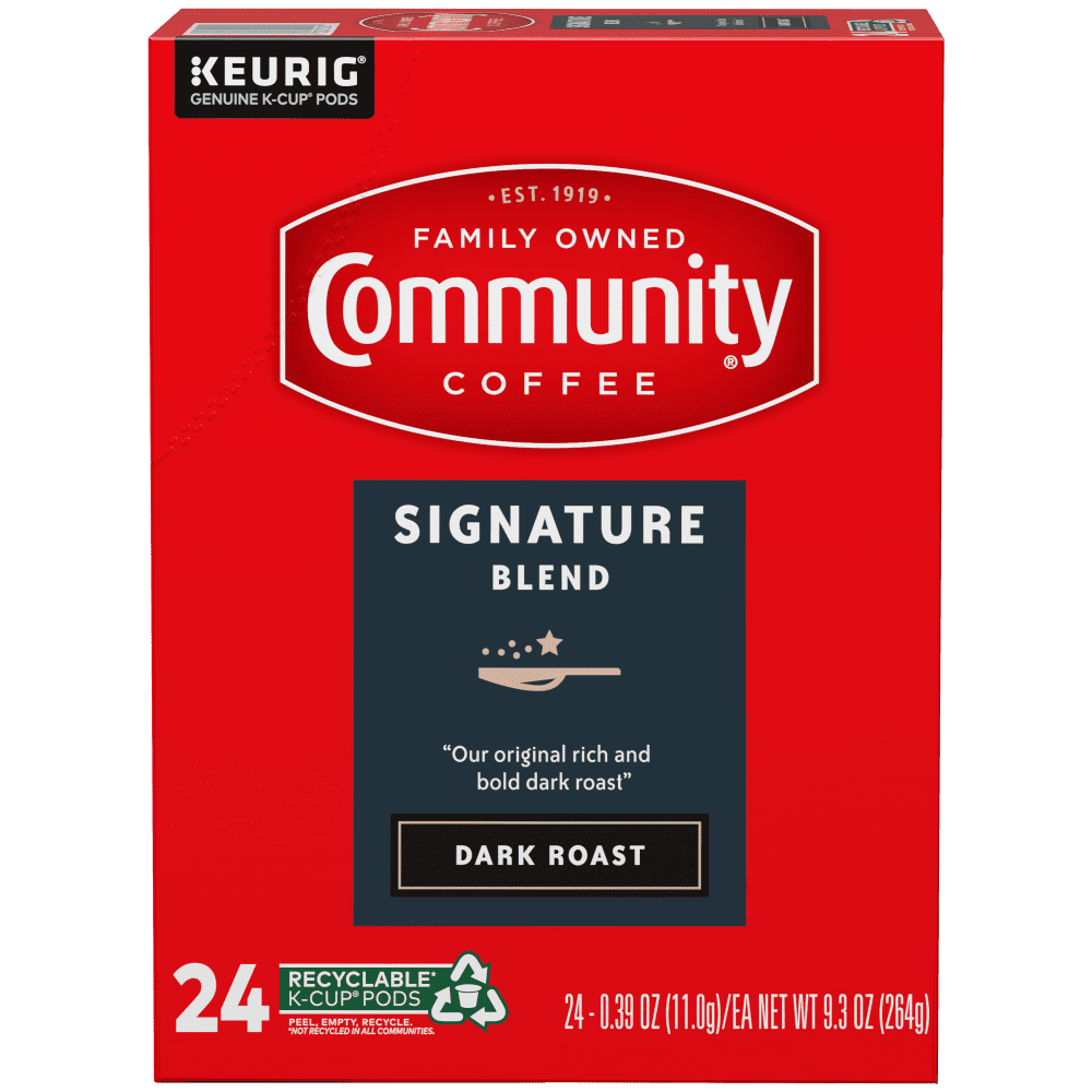 Community Coffee Signature Blend Dark Roast 24 Count Single Serve Keurig K-Cup Pods