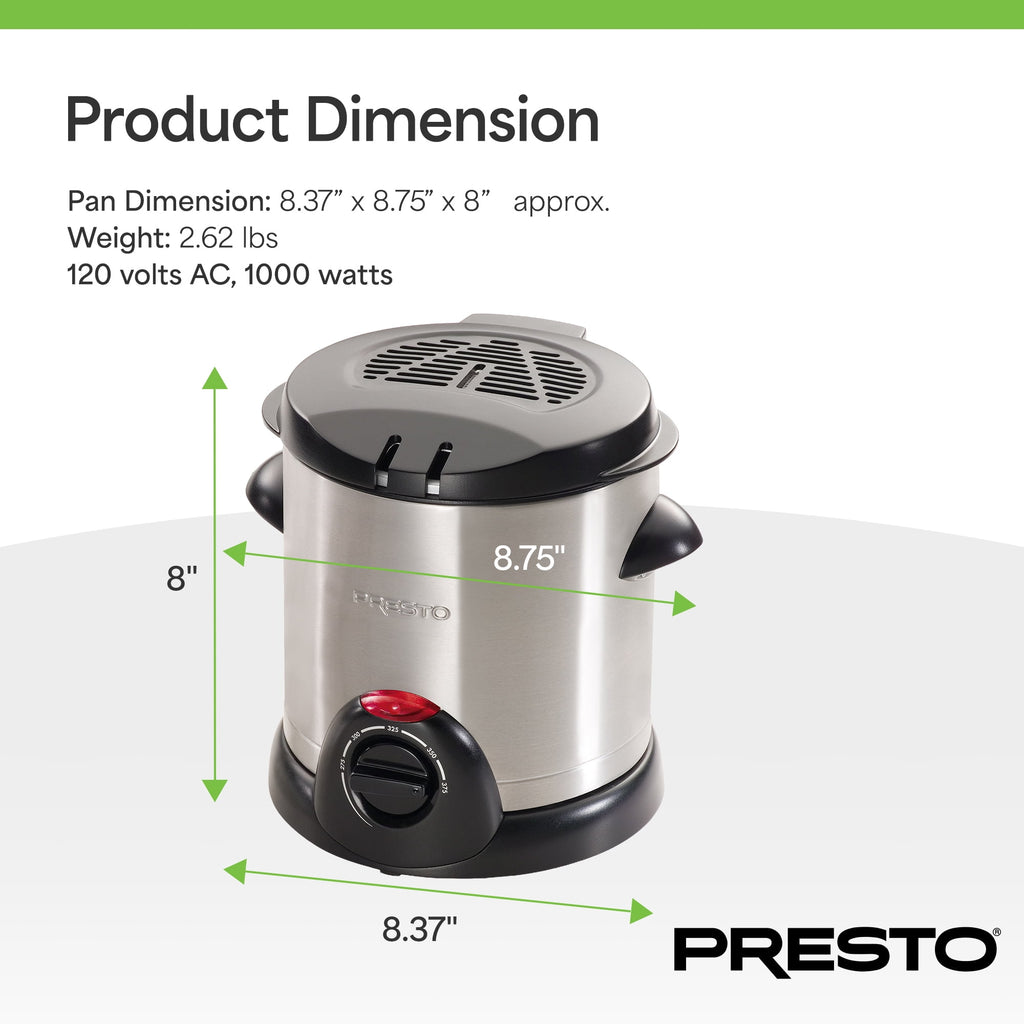 Presto® 1-Liter Stainless Steel Electric Deep Fryer 05470