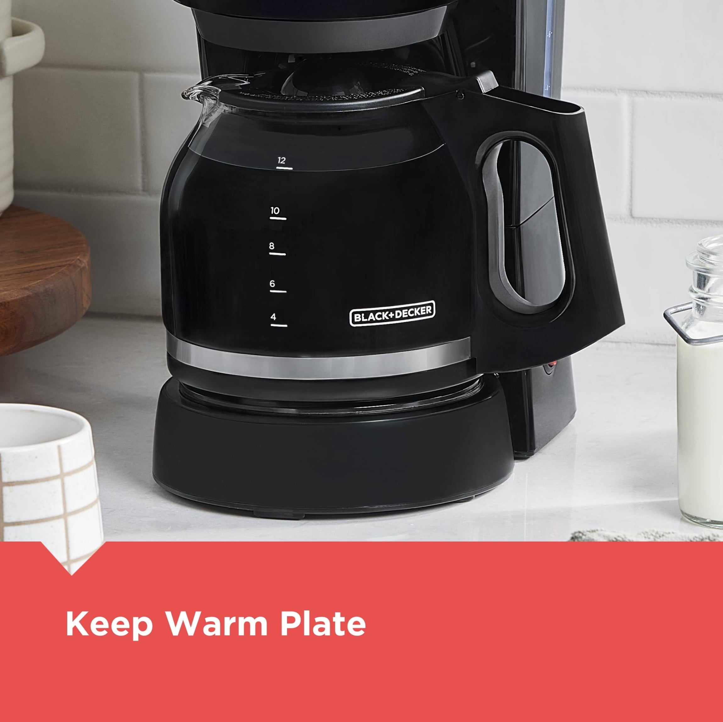 BLACK+DECKER 12-Cup Drip Coffee Maker with Easy On/Off Switch and Sneak-A-Cup Feature