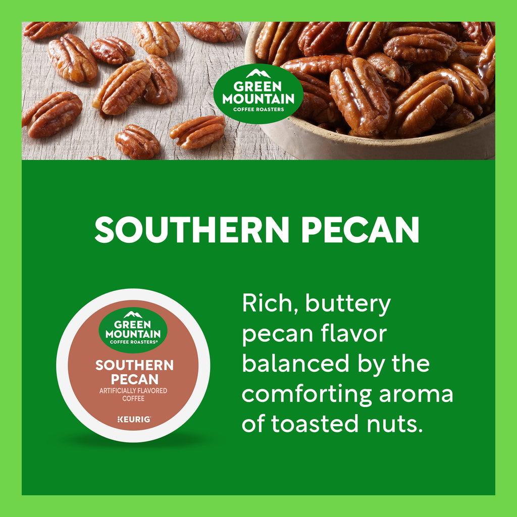 Green Mountain Coffee Southern Pecan - Flavored Keurig K-Cup Coffee Pods, Light Roast, 24 Count
