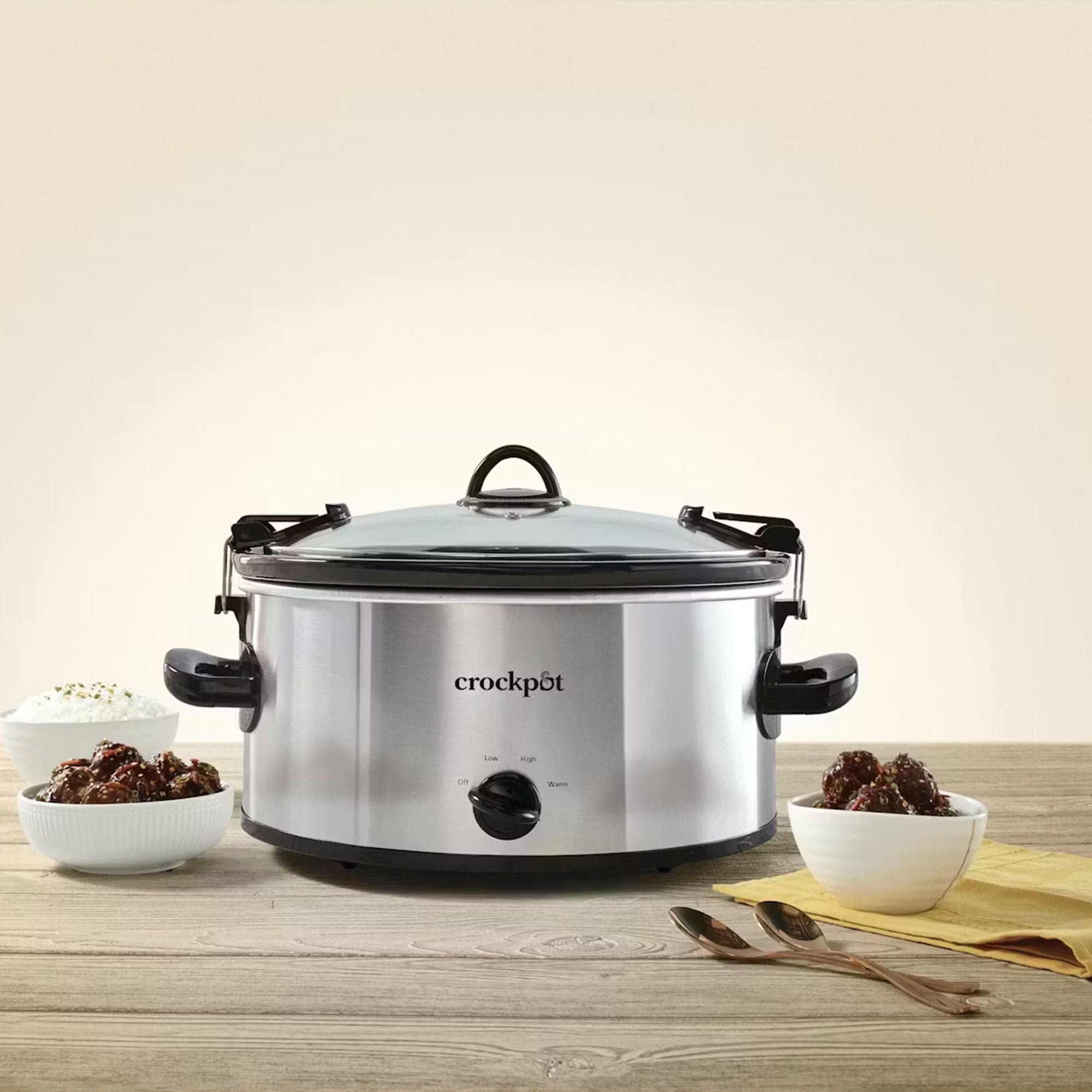 Crock-Pot Cook & Carry 6-Quart Oval Portable Manual Slow Cooker Stainless Steel SCCPVL600S