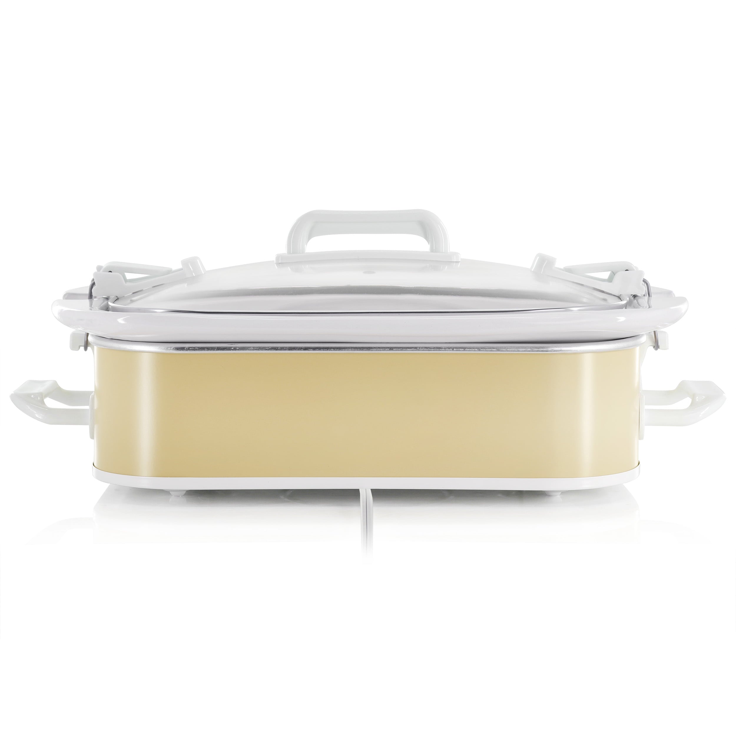 MegaChef 3.5 Quart Casserole Slow Cooker with 3 Temperature Settings (Cream)