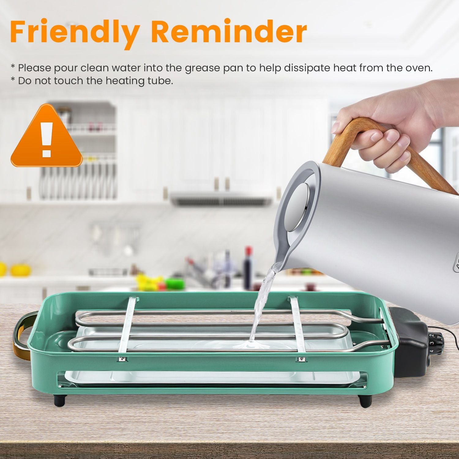 2000W Electric Indoor Grill 2-in-1 with Removable Plate & 5 Temp Controls