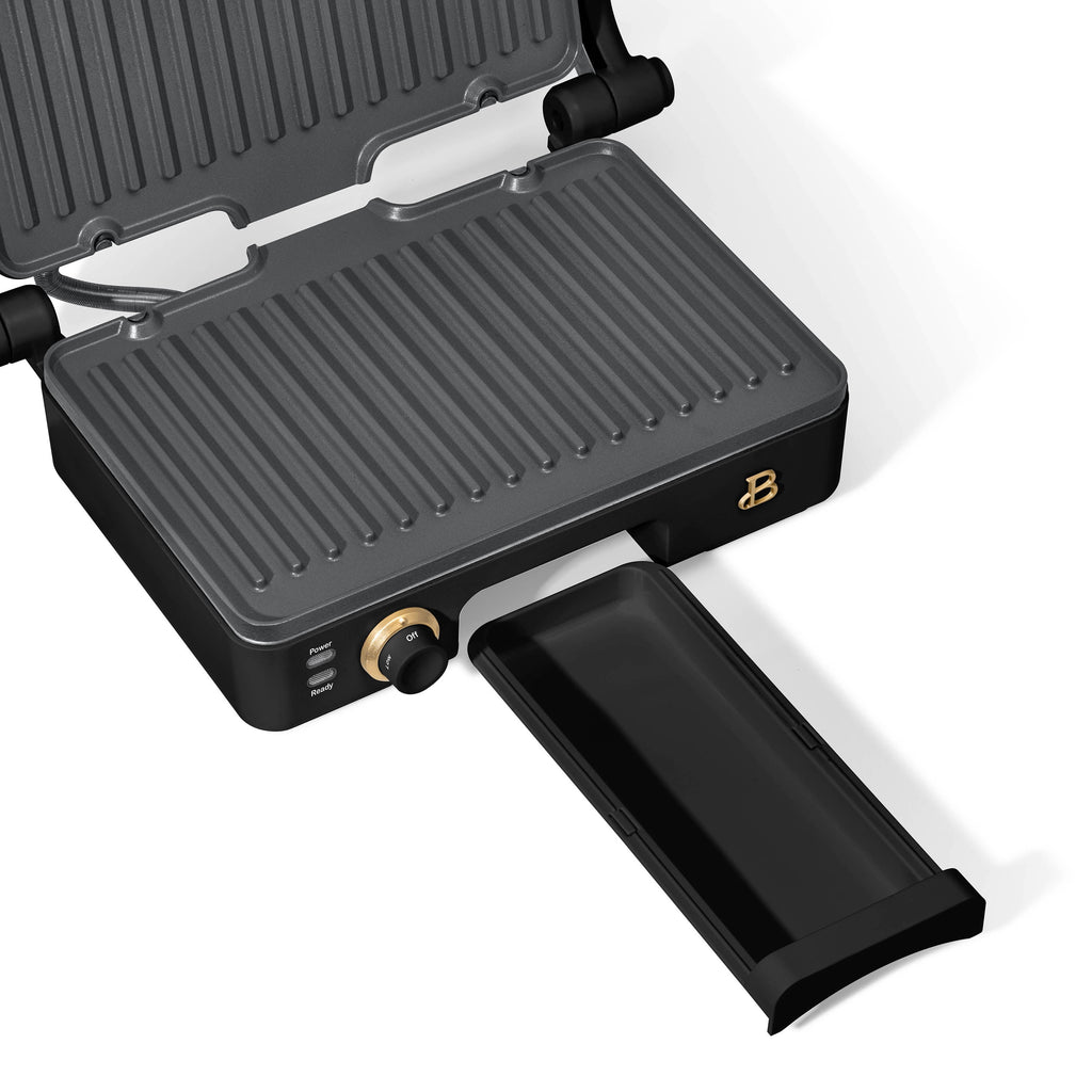 Beautiful 2-in-1 Panini Press & Grill with Detachable Plates - Black Sesame by Drew Barrymore