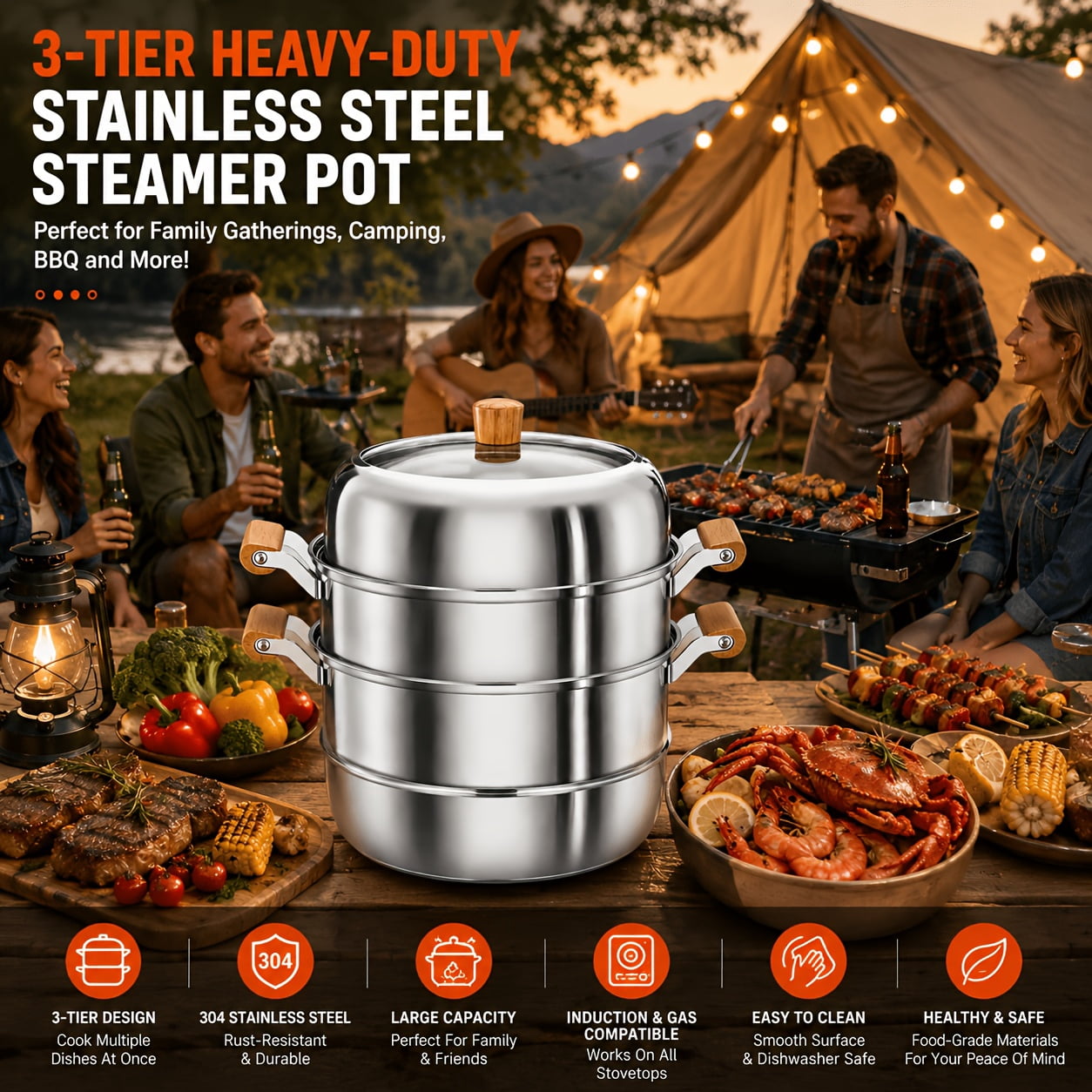 3-Tier Electric Food Steamers