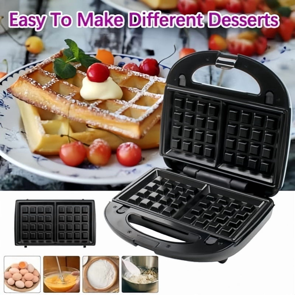 Electric Panini Press Sandwich Maker Indoor Grill - 3-in-1 - Stainless Steel