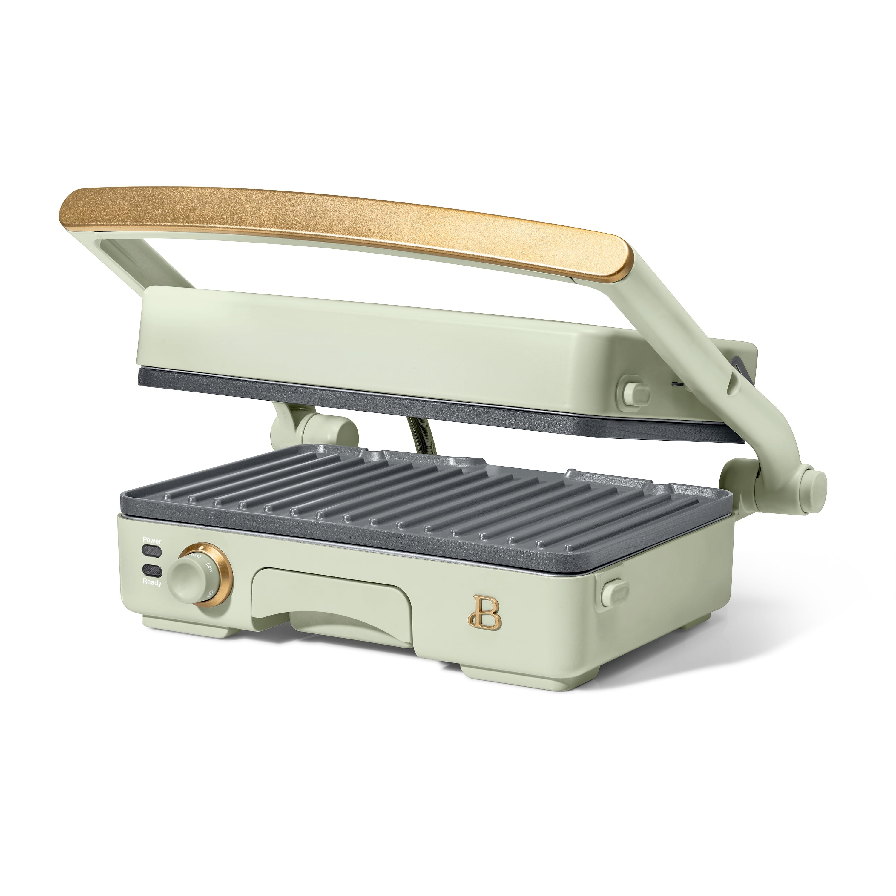 Beautiful 2-in-1 Panini Press & Grill with Detachable Plates - Sage Green by Drew Barrymore