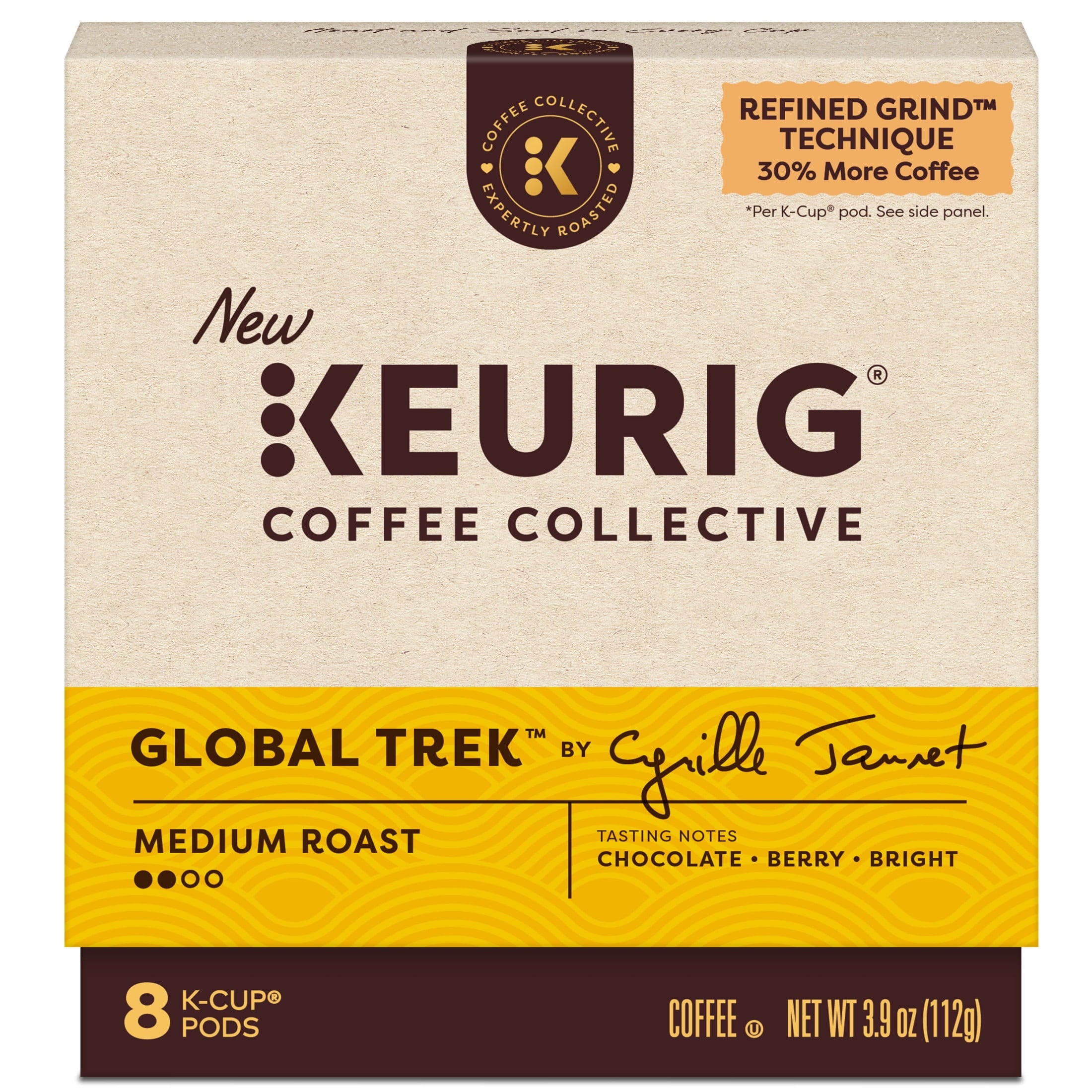 Keurig Coffee Collective - Global Trek by Cyrille Jannet, Medium Roast K-Cup Coffee Pods, 8 Count