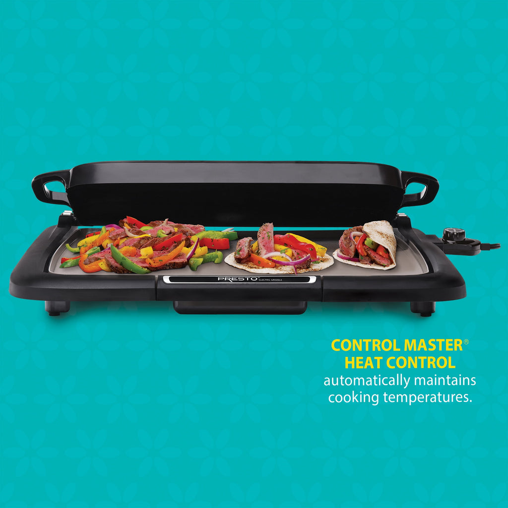 Presto Ceramic Nonstick Electric Griddle/Warmer Plus with Multifunction Tray