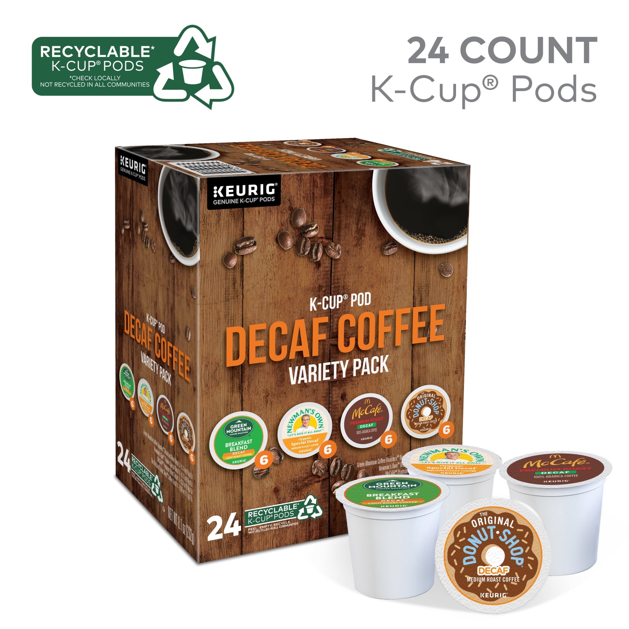 Keurig - Decaf Coffee Variety Pack K-Cup Coffee Pods, 24 Count