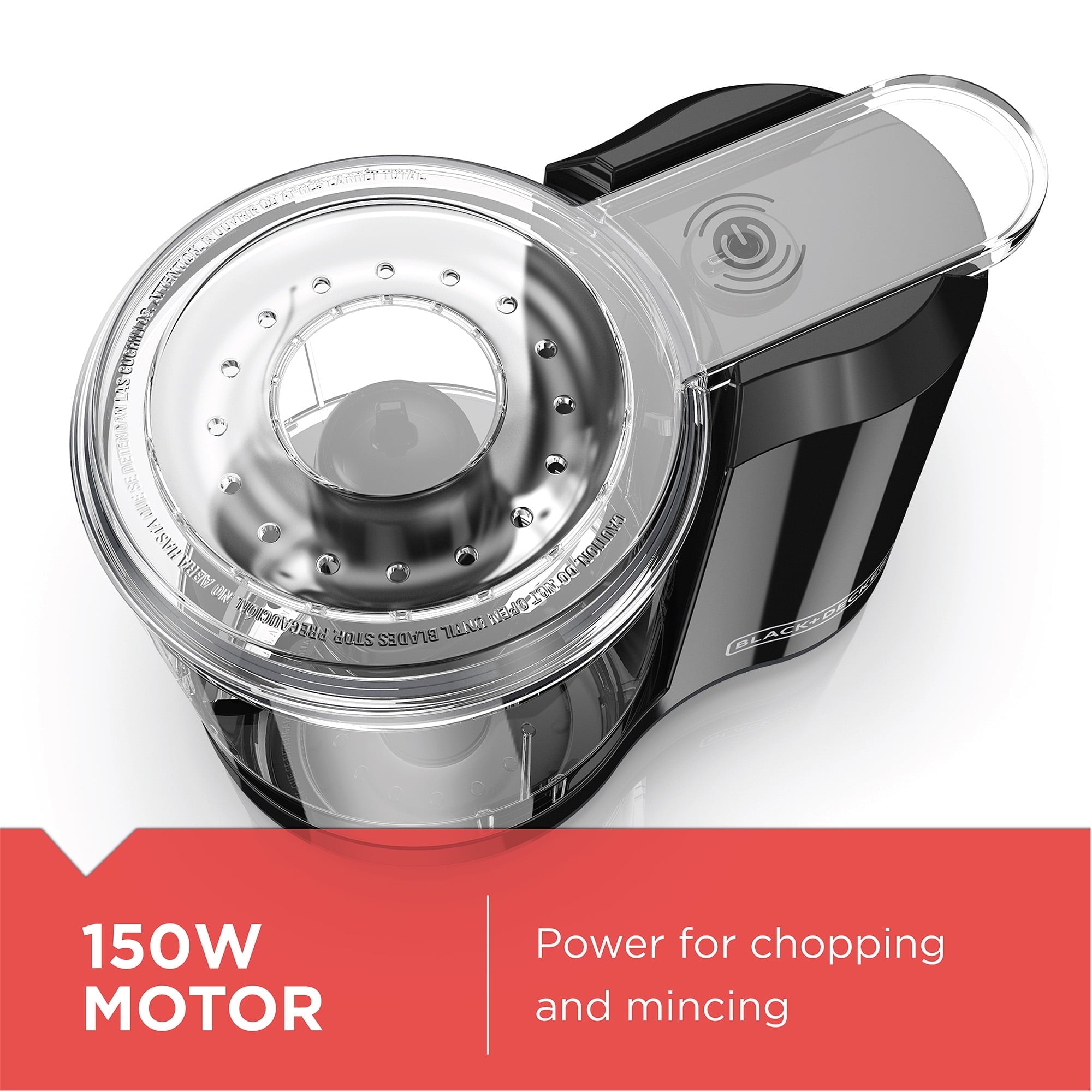BLACK+DECKER 1.5-Cup Electric Food Chopper - One Touch Pulse, 150W Motor, Mini Food Processor, Stay-Sharp Blade, Dishwasher Safe