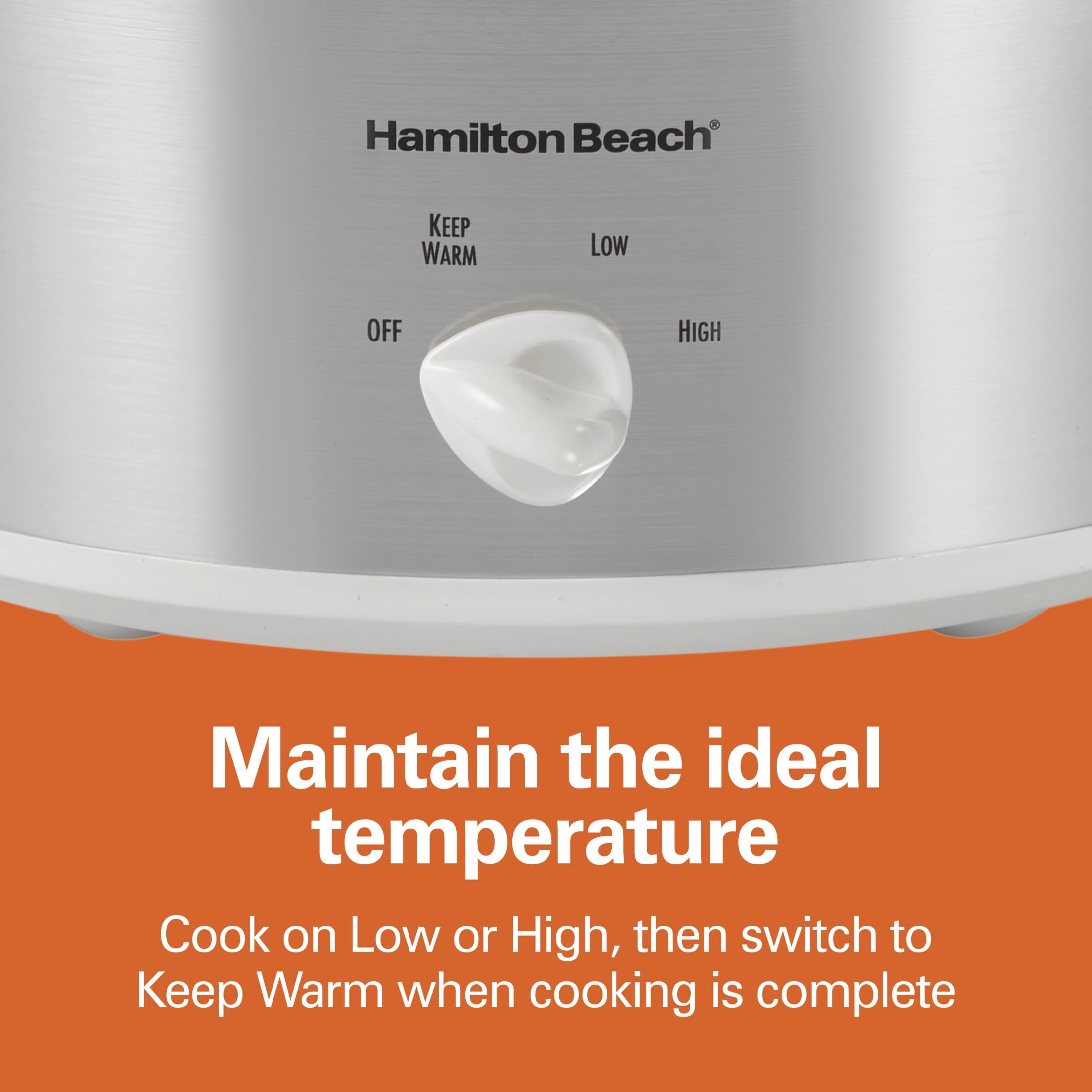 Hamilton Beach 4 Qt Slow Cooker - Stoneware Crock with Removable Pot, White and Silver