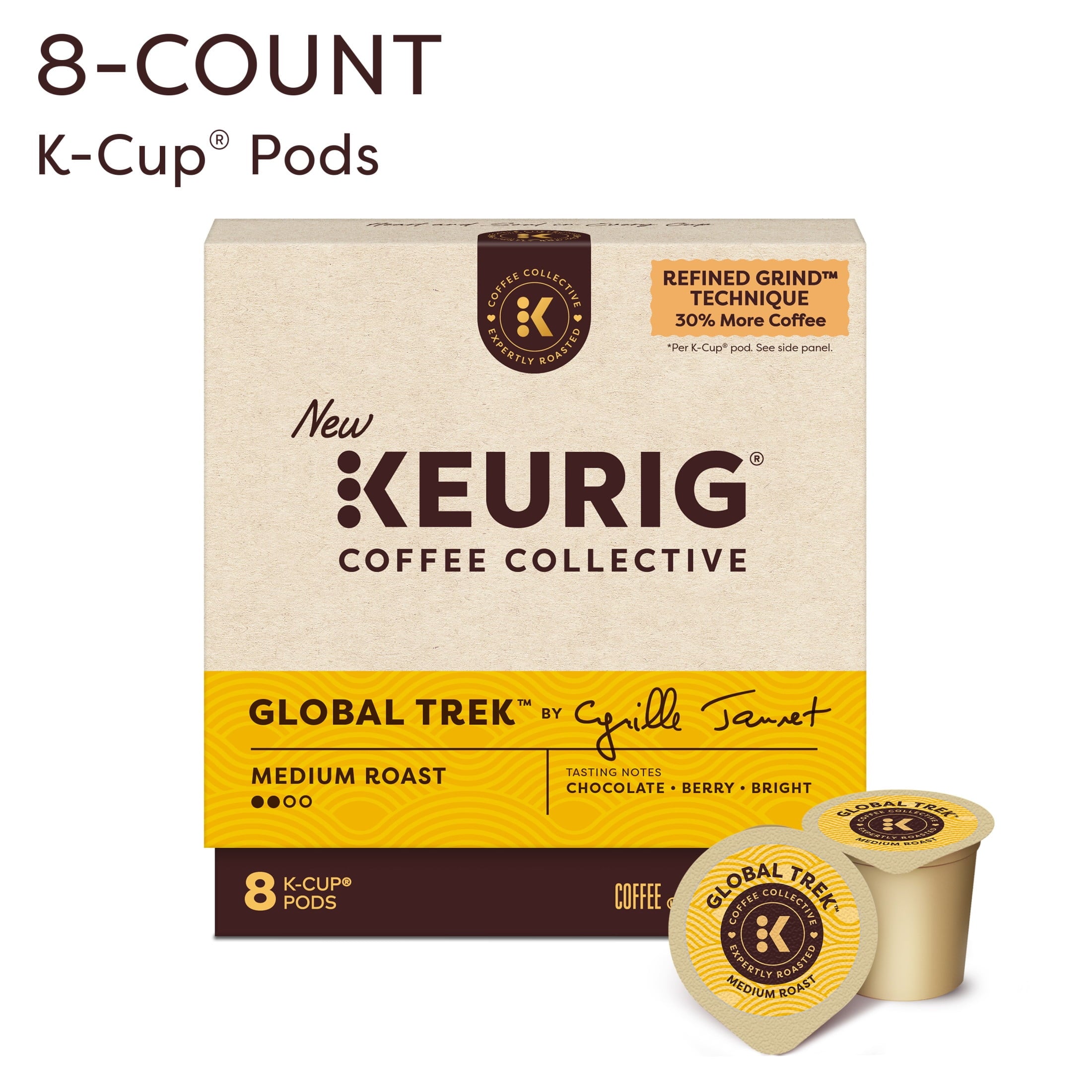Keurig Coffee Collective - Global Trek by Cyrille Jannet, Medium Roast K-Cup Coffee Pods, 8 Count