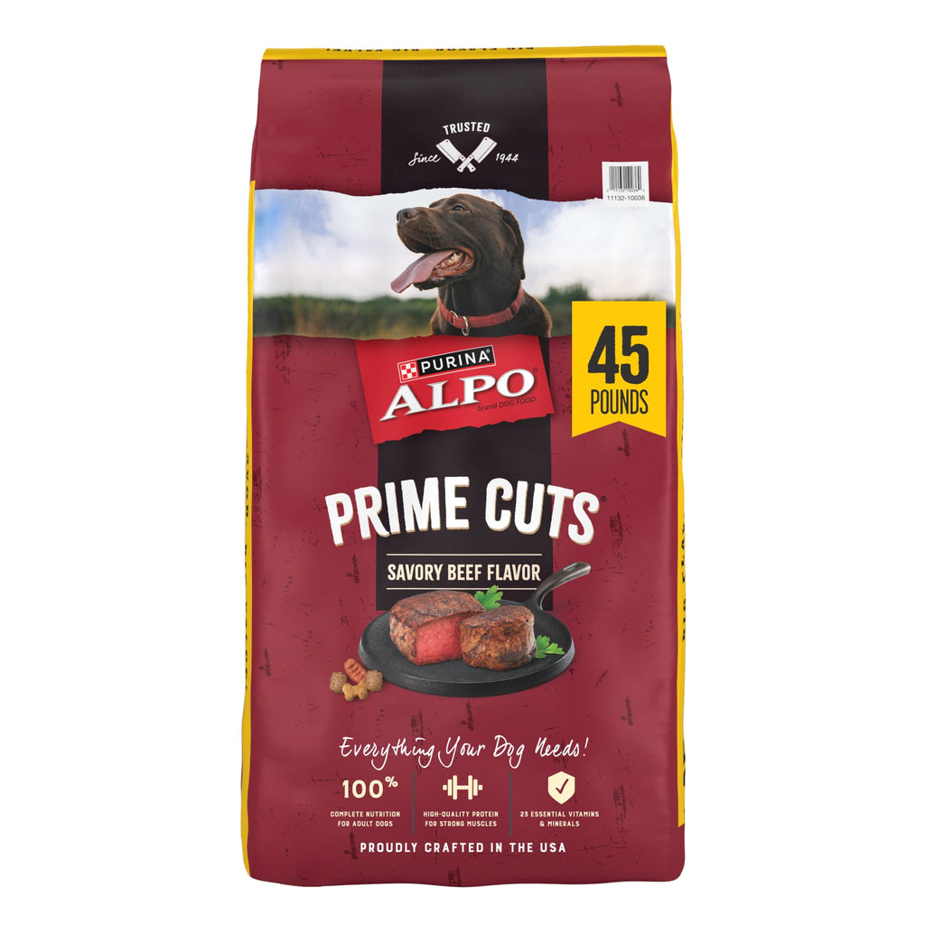 Purina ALPO Prime Cuts Savory Beef Flavor Dry Dog Food - 45 lb Bag